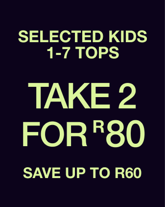 Selected kids 1-7 tops take 2 for R80