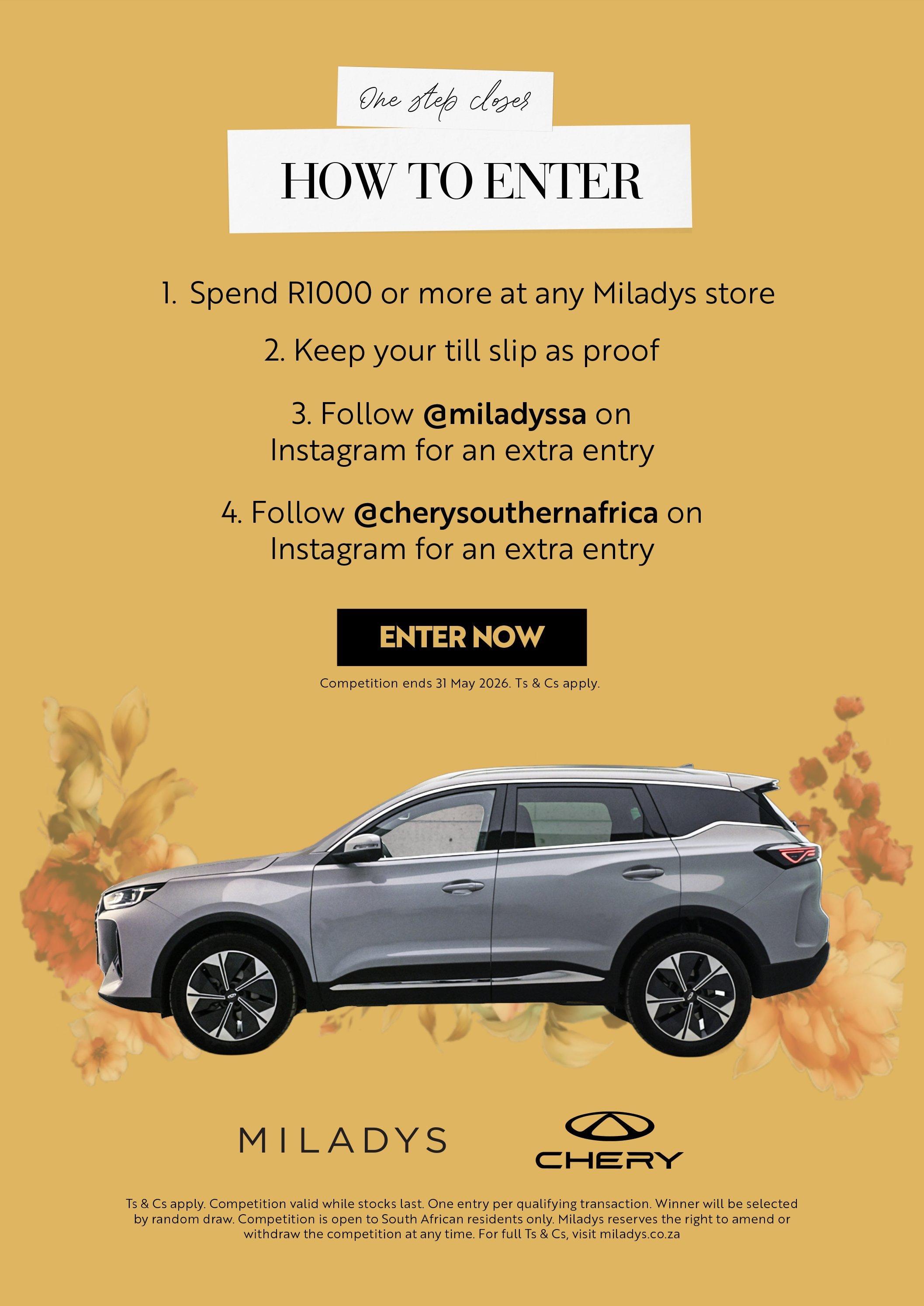 miladys shop and win a car