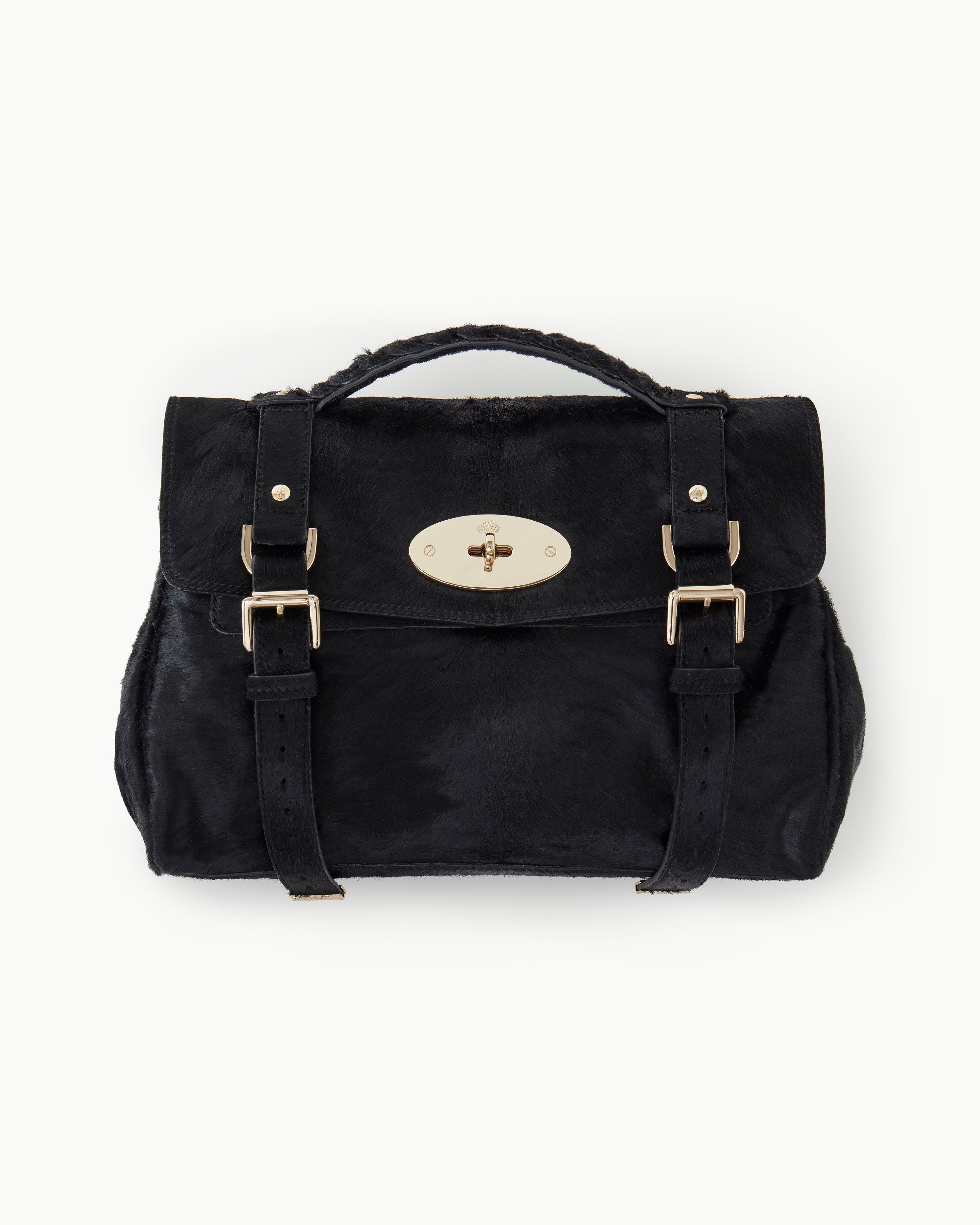 Alexa 手提包，黑色卵石纹牛毛皮，2013 秋冬系列