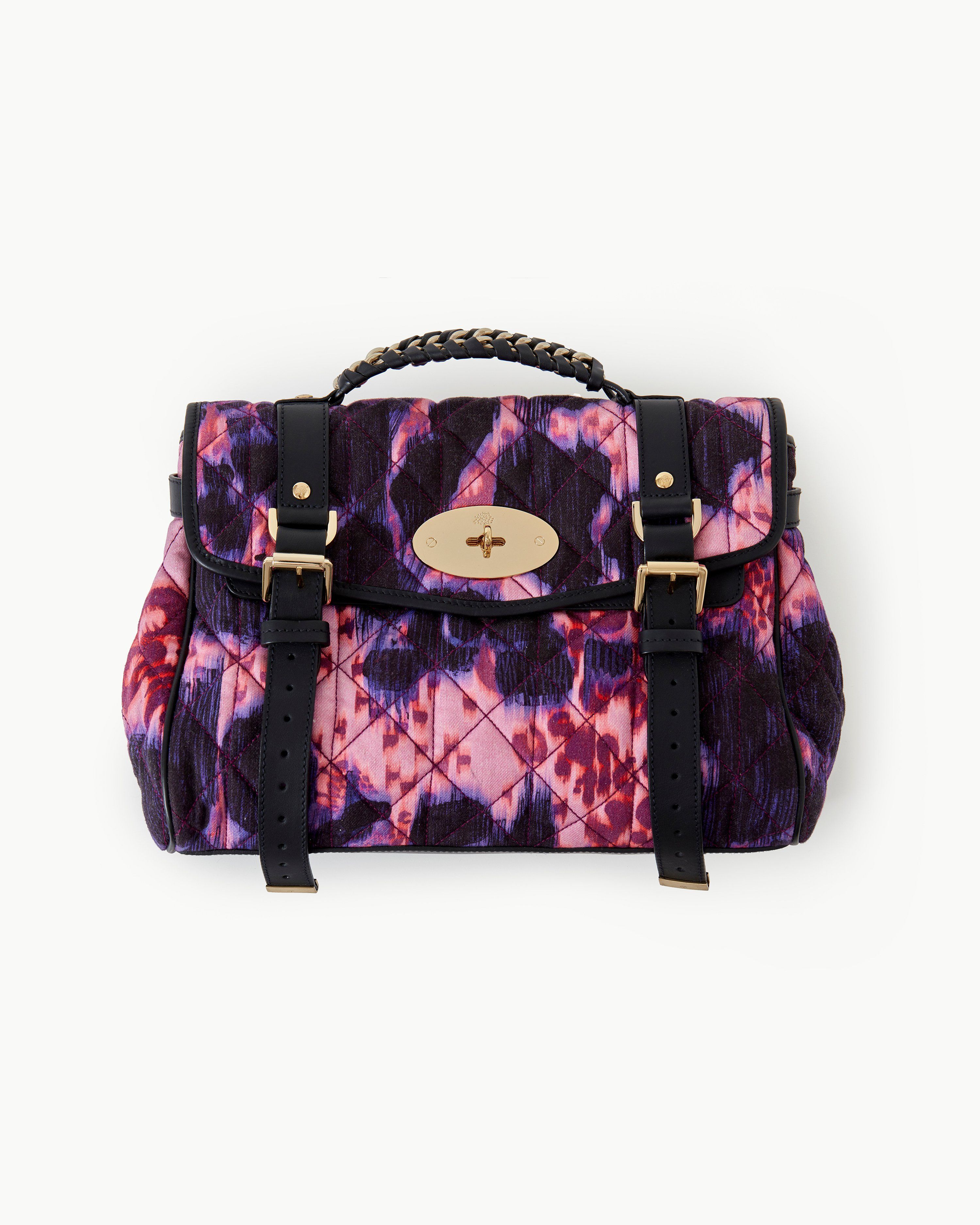 Alexa 手提包，紫红色 Loopy 豹纹绗缝牛仔布，2010 秋冬系列