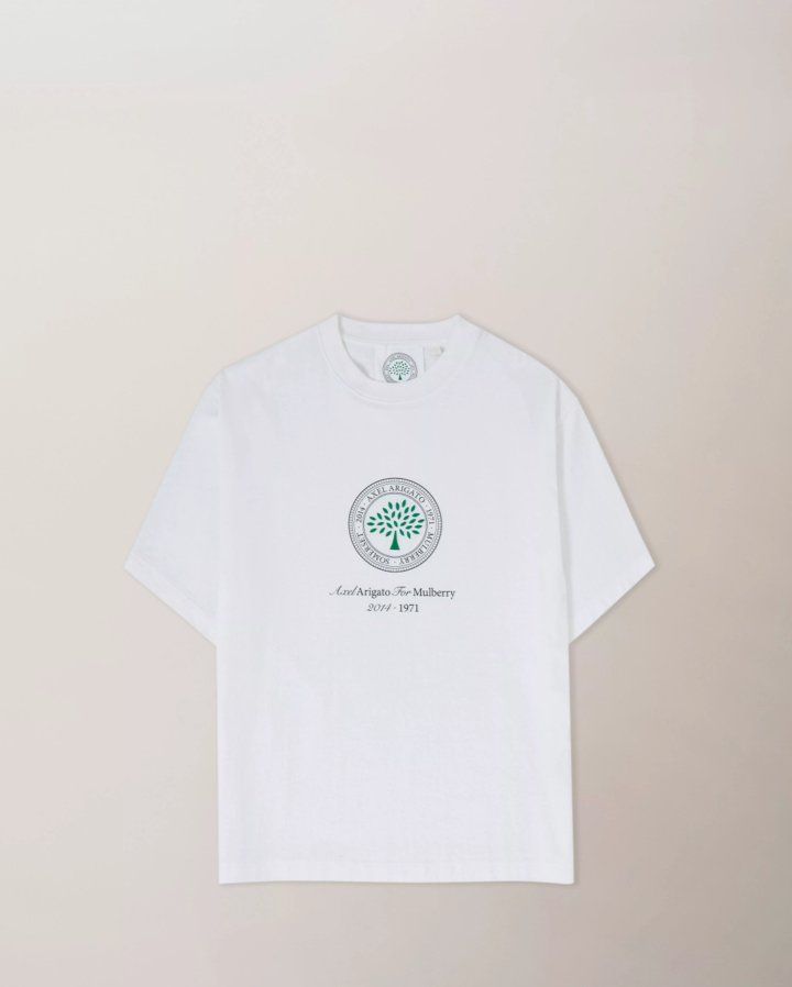 Axel Arigato for Mulberry Box Fit T-shirt in white cotton