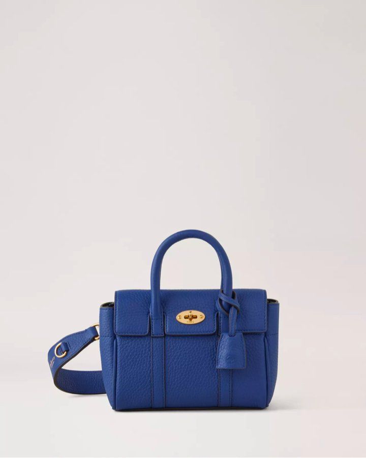 mulberry mini bayswater bag in pigment blue