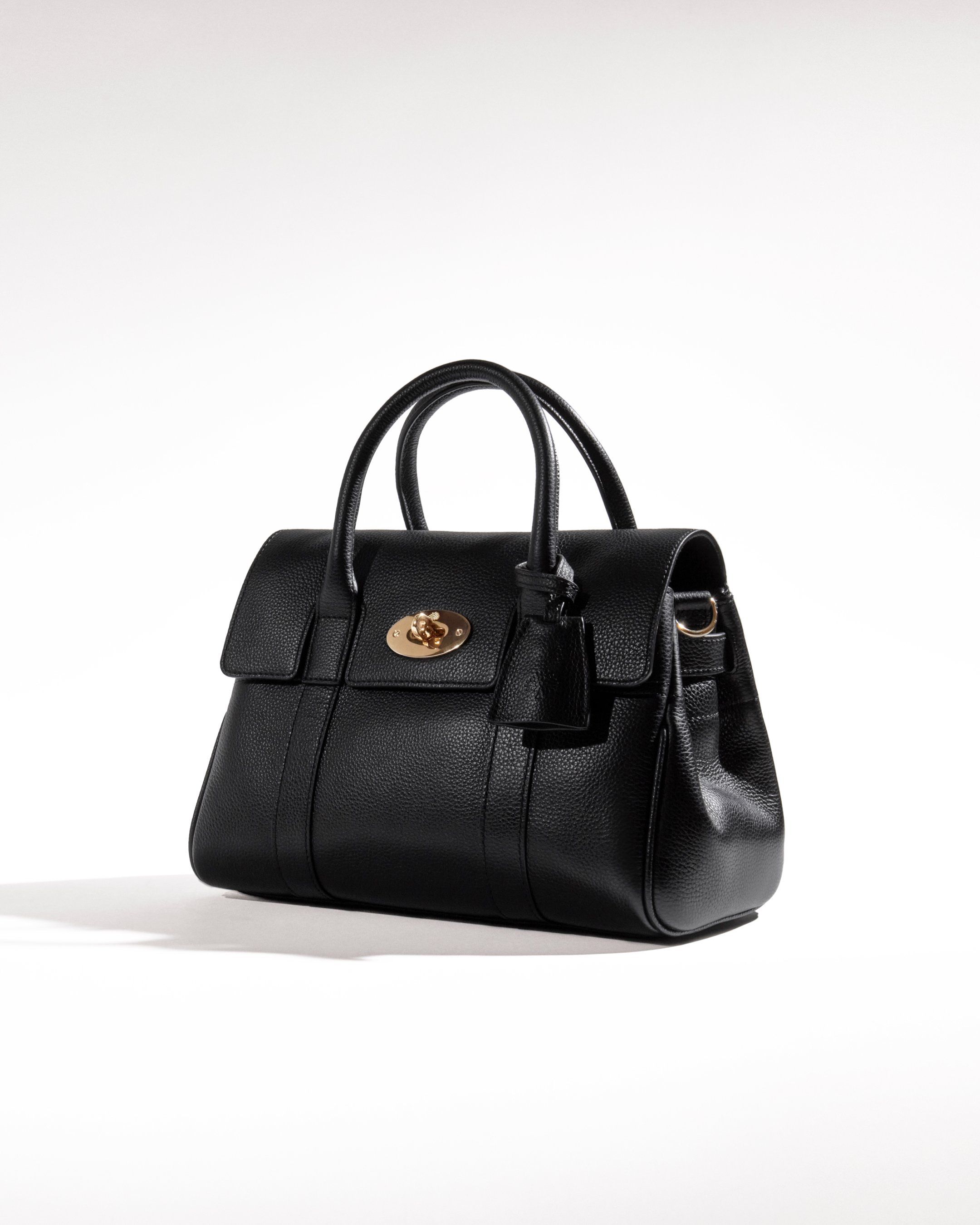 mulberry bayswater satchel bag in black