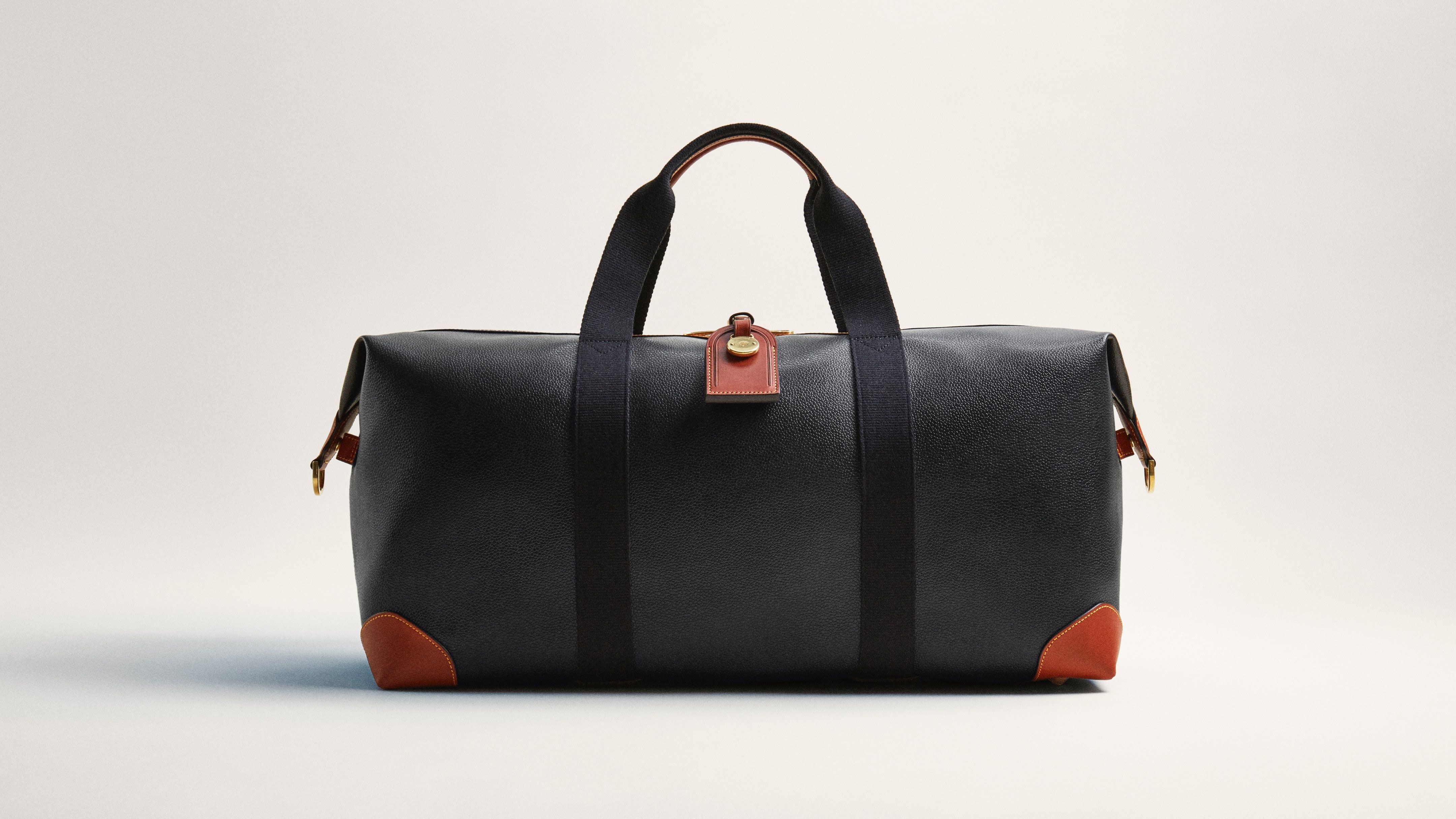 mulberry medium clipper bag in black & cognac
