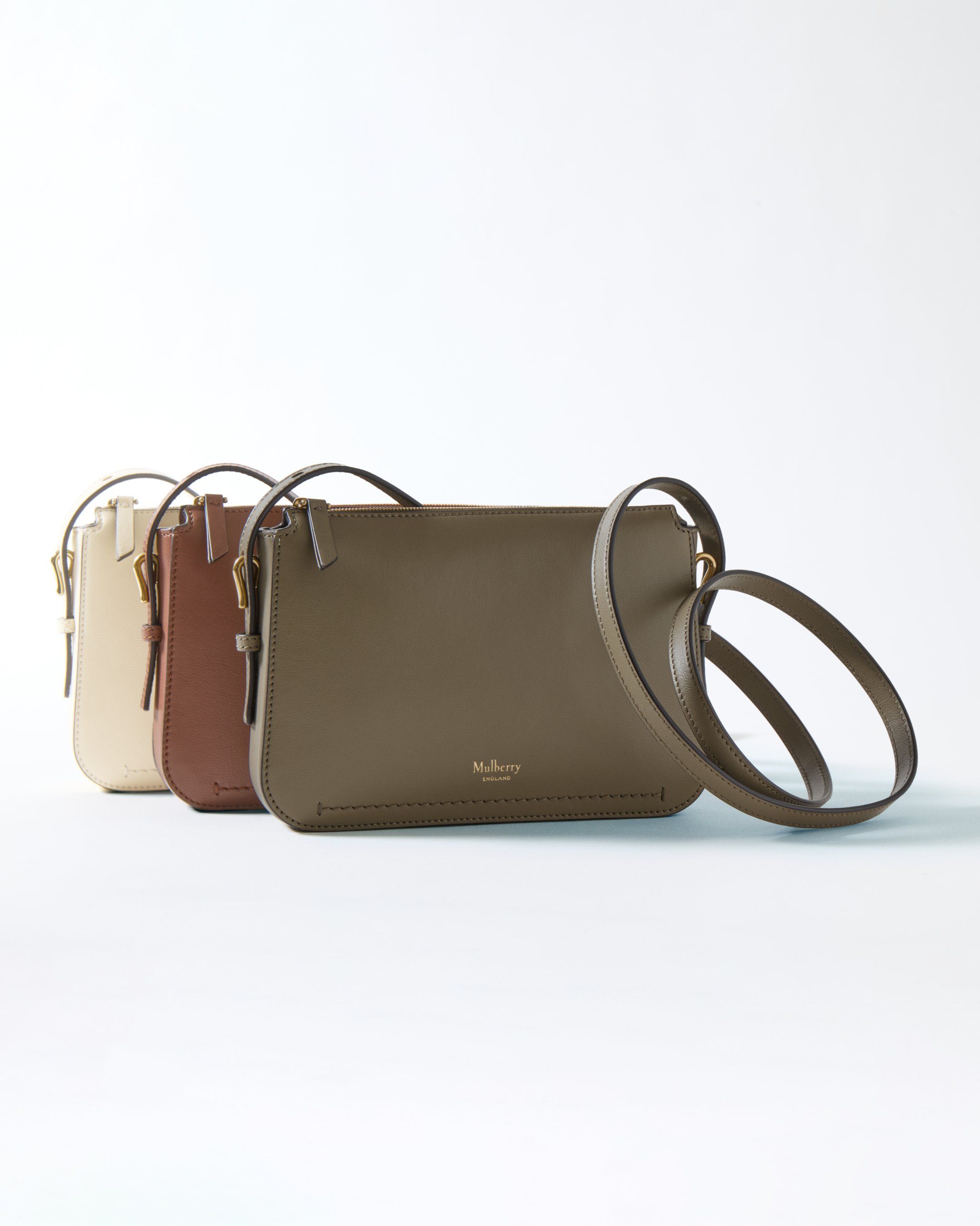 Three Mulberry Clovelly Pouches in leather