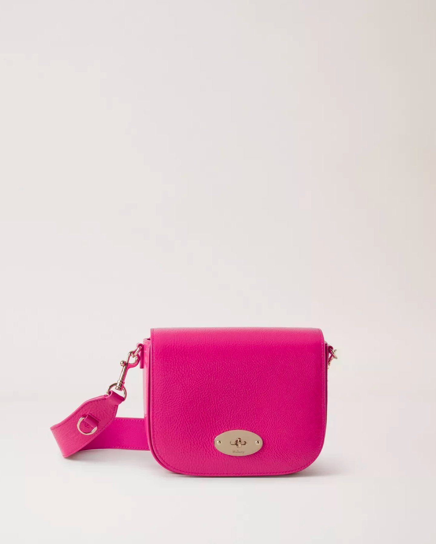 Small Darley Satchel in Mulberry Pink Spongy Patent