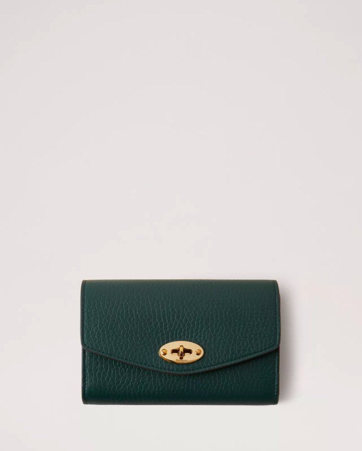 Medium Darley Wallet in Mulberry Green Heavy Grain
