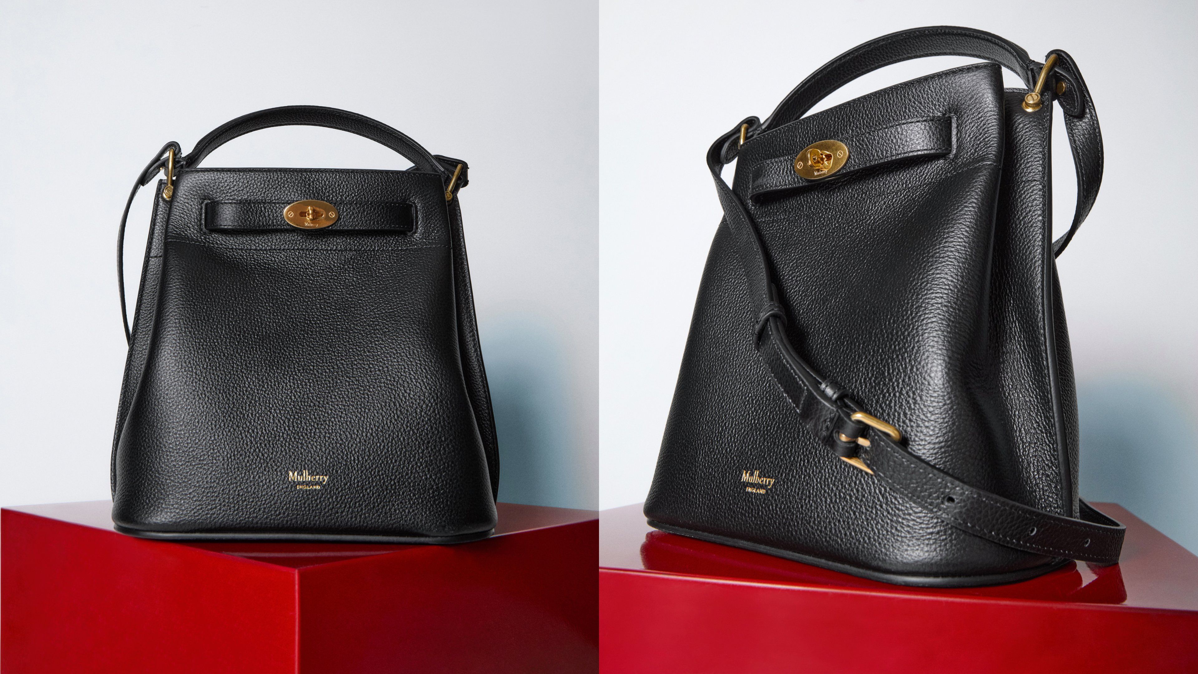 Mulberry Islington Bucket bag in black leather