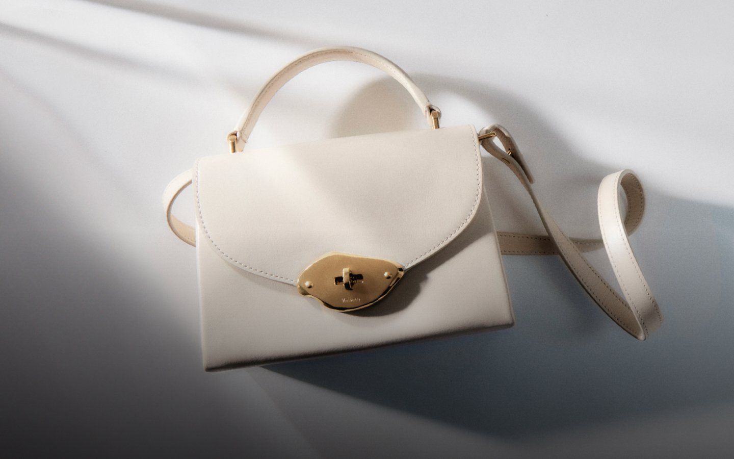 mulberry lana top handle bag in eggshell