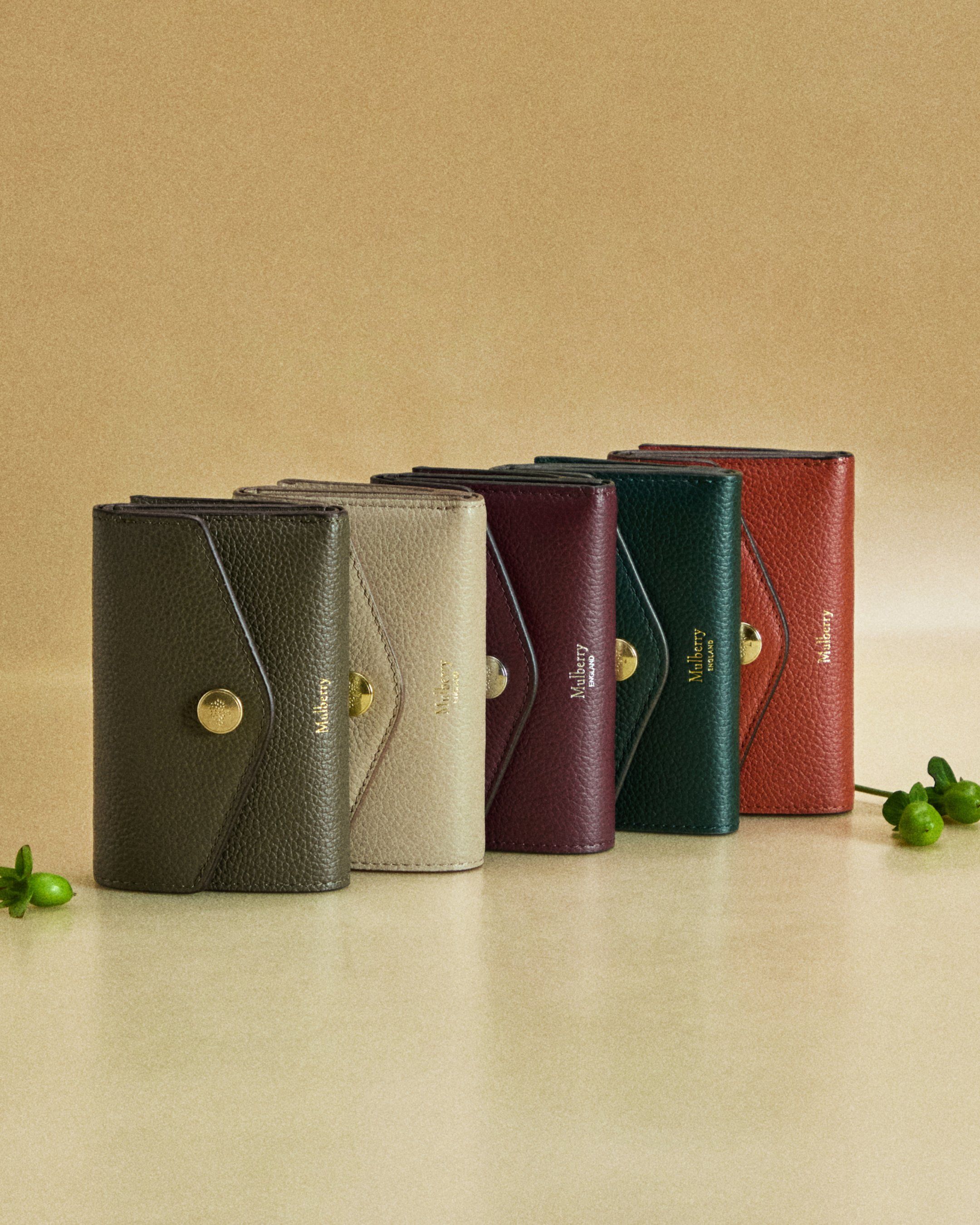 Group shot of folded multi card wallets