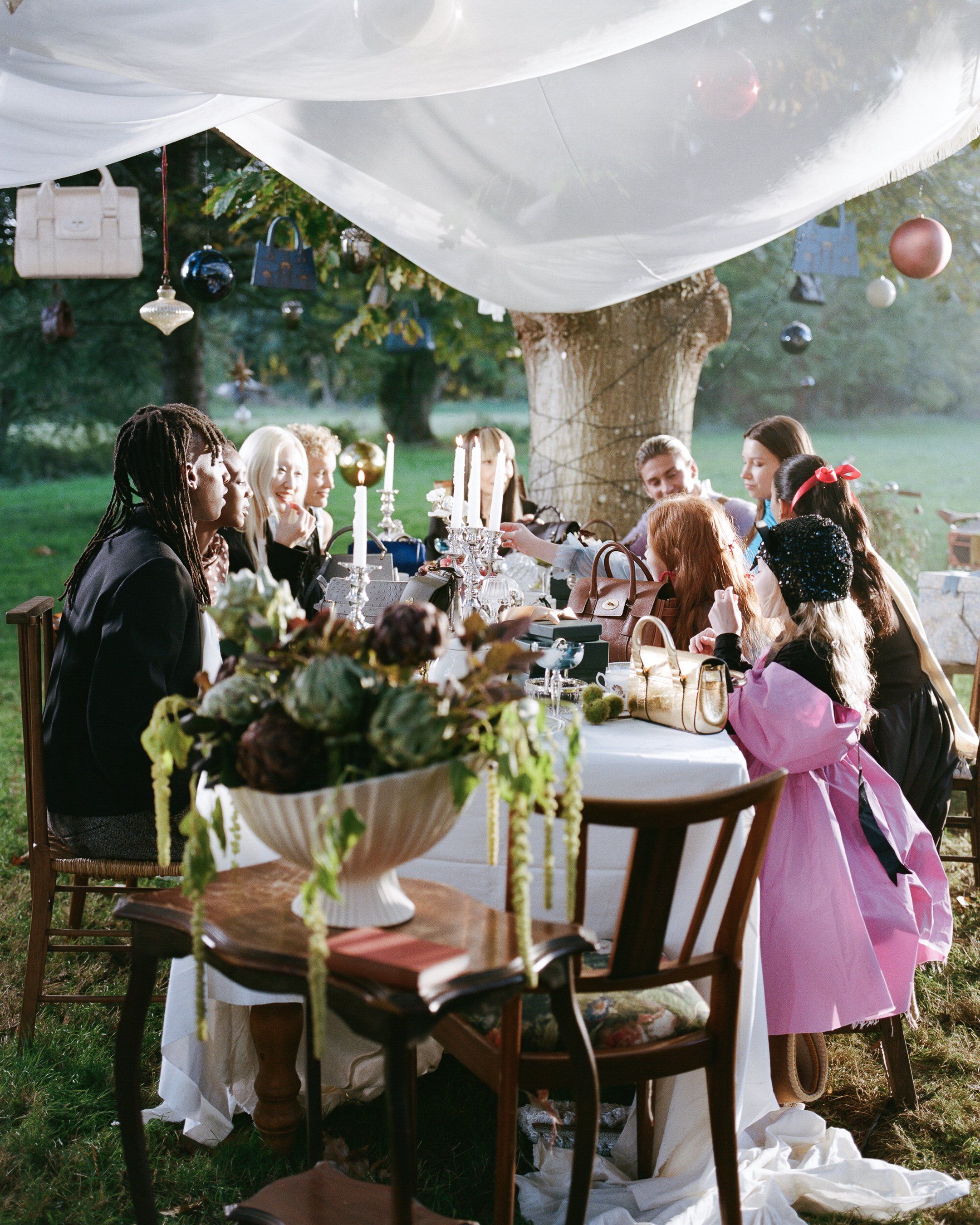Table shot of handbags