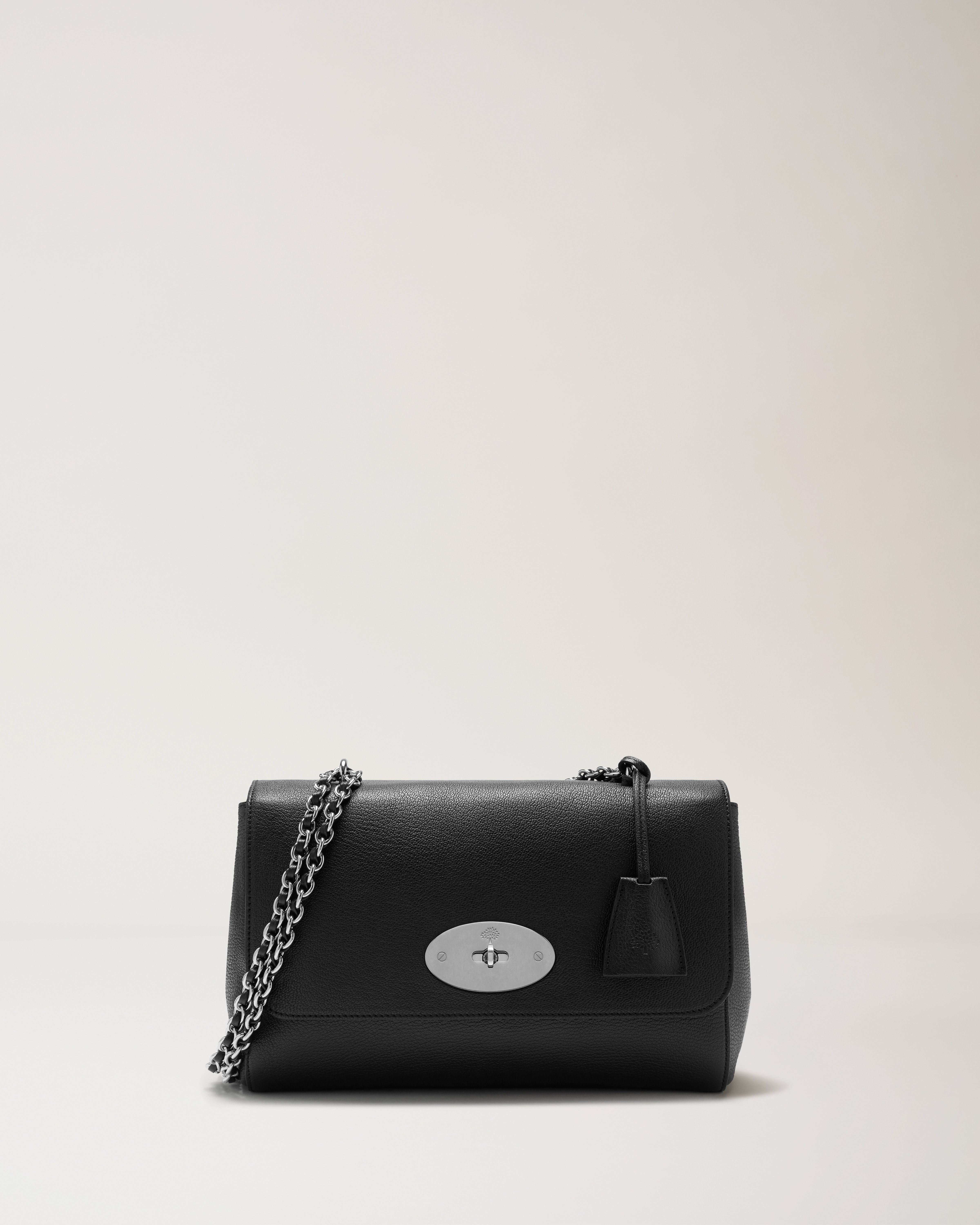 Mulberry Medium Lily Tasche in Schwarz-Silber