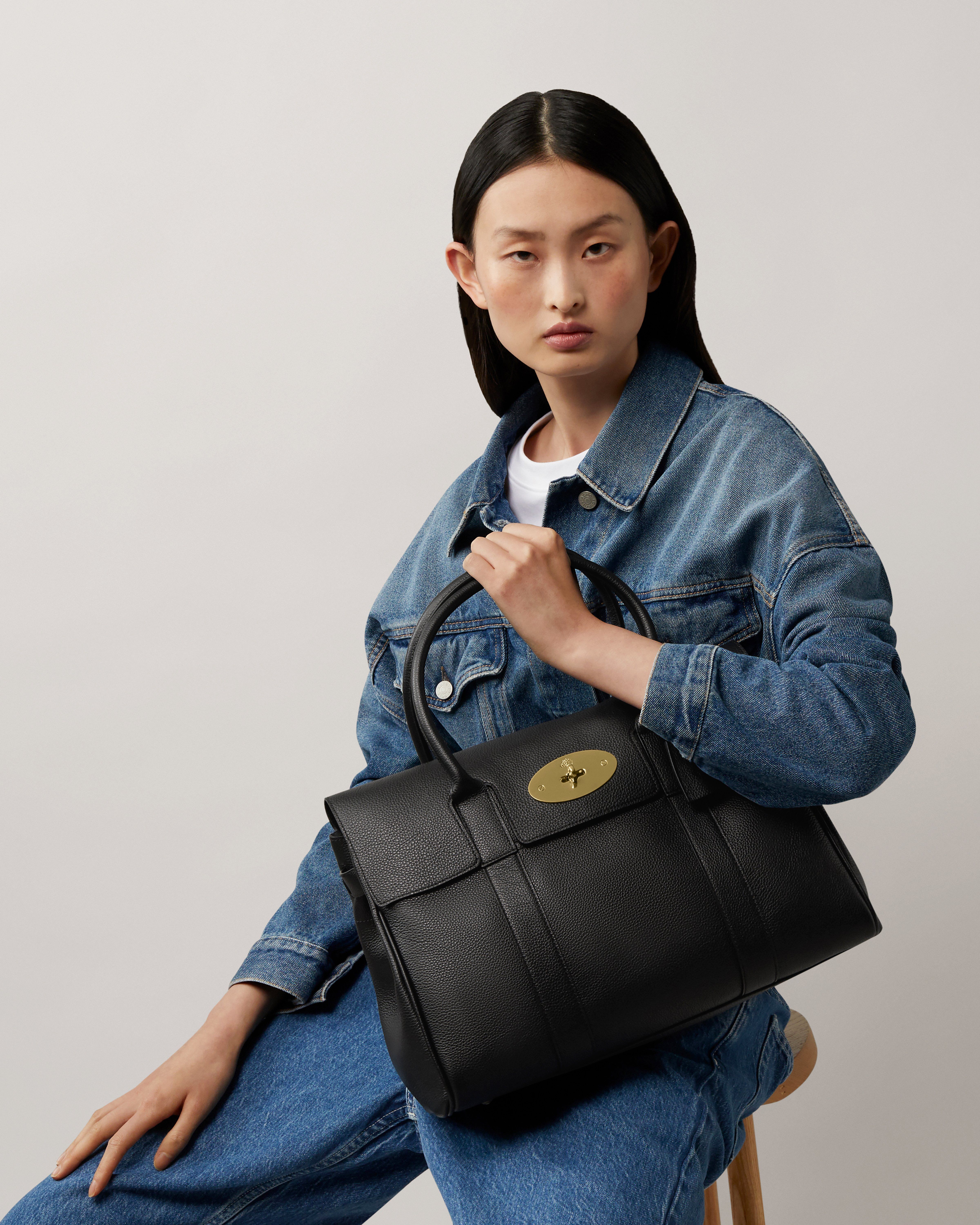 Mulberry Bayswater in Black gold