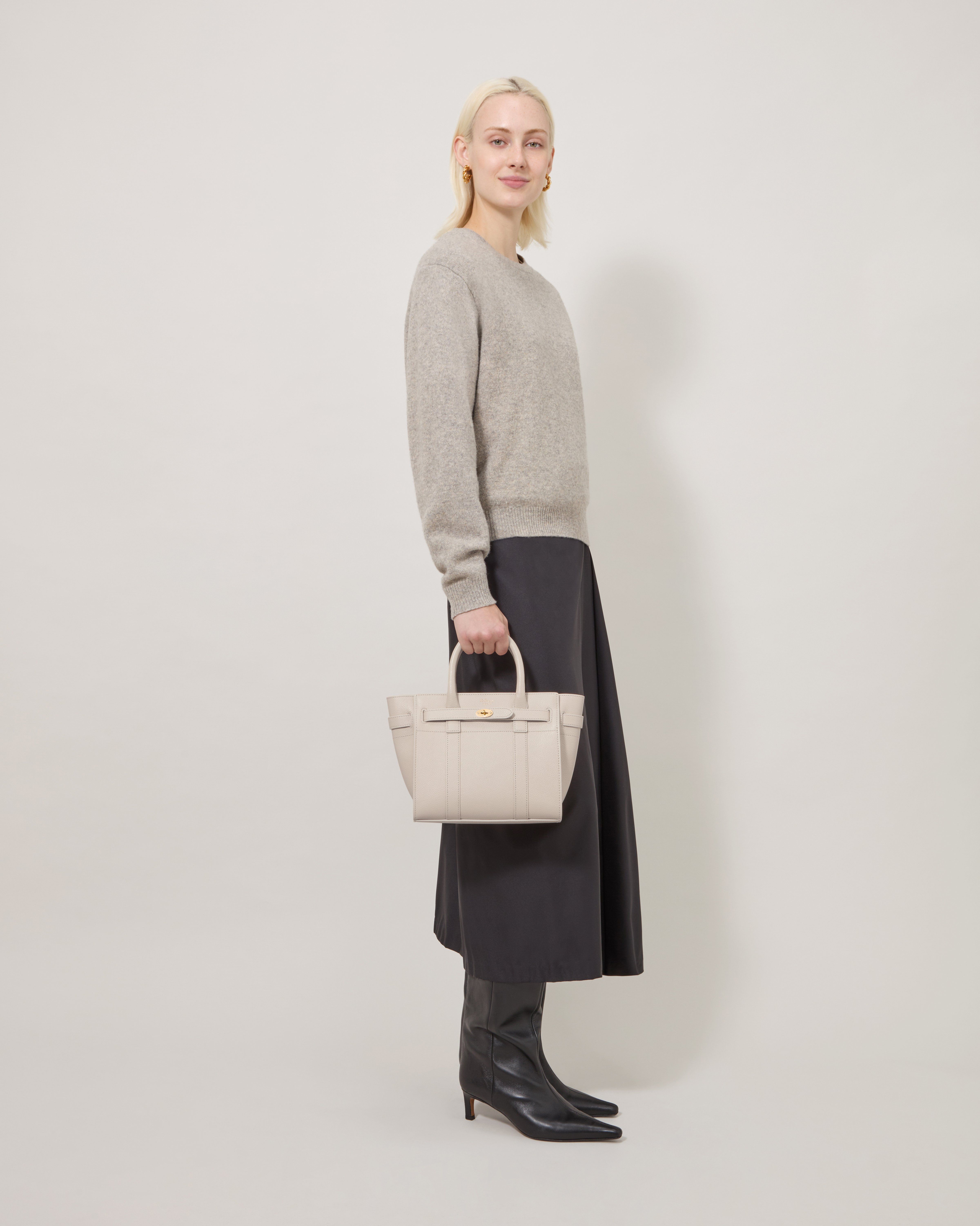 mulberry Mini Zipped Bayswater SCG in chalk
