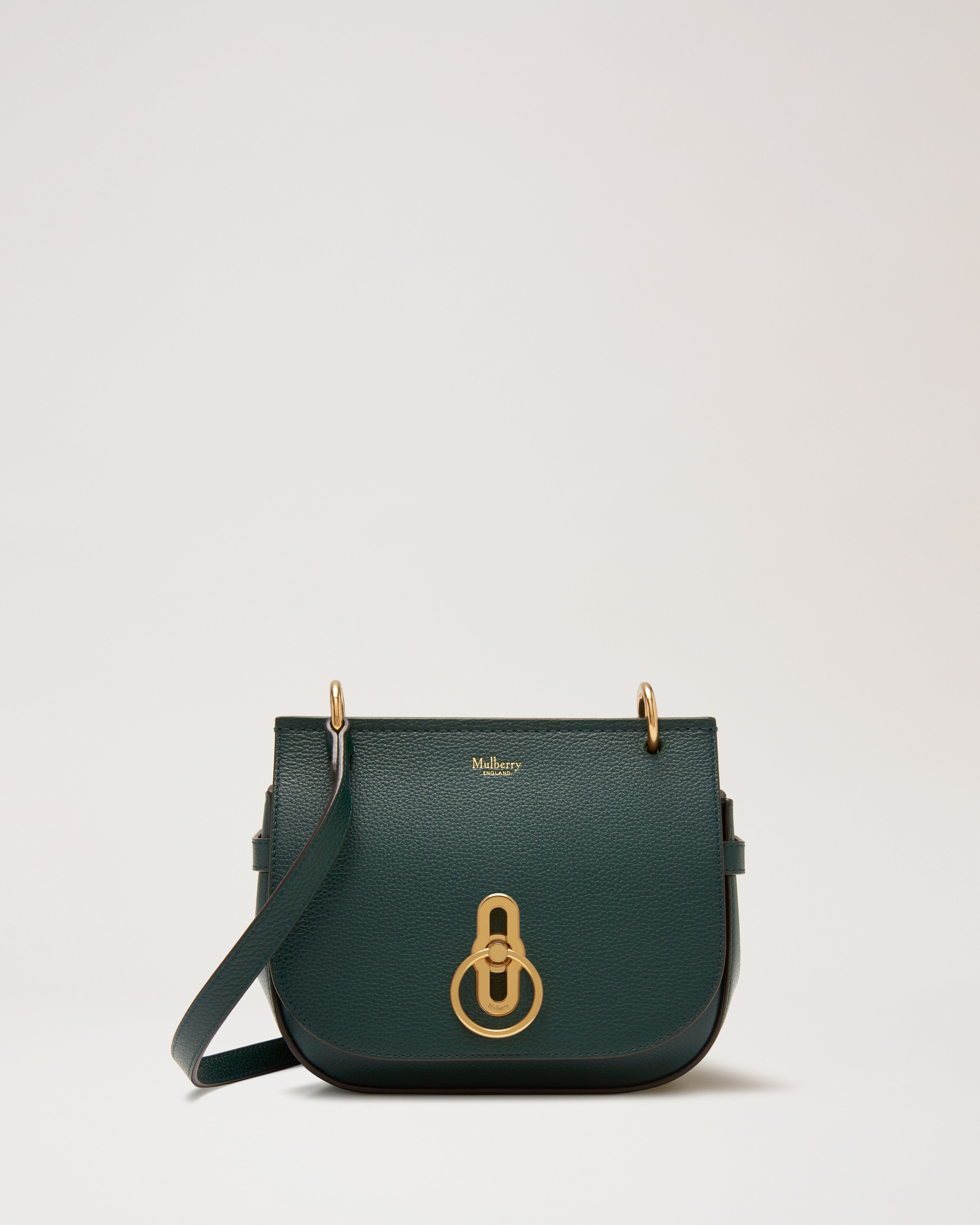 Small Amberley Satchel in Mulberry Green Small Classic Grain