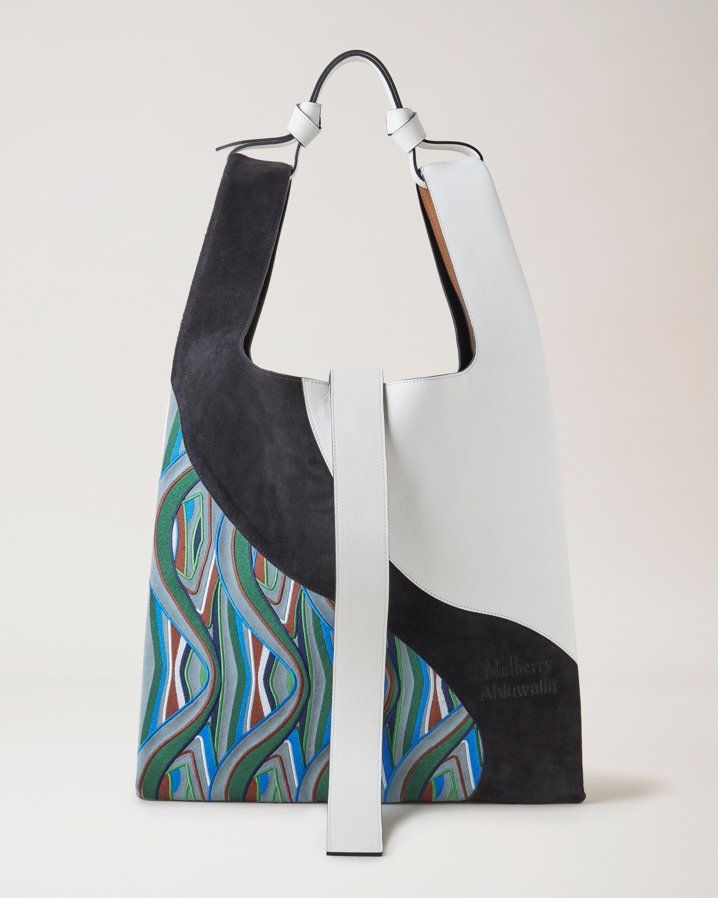 Oversized Portobello Tote with Embroidery Patchwork