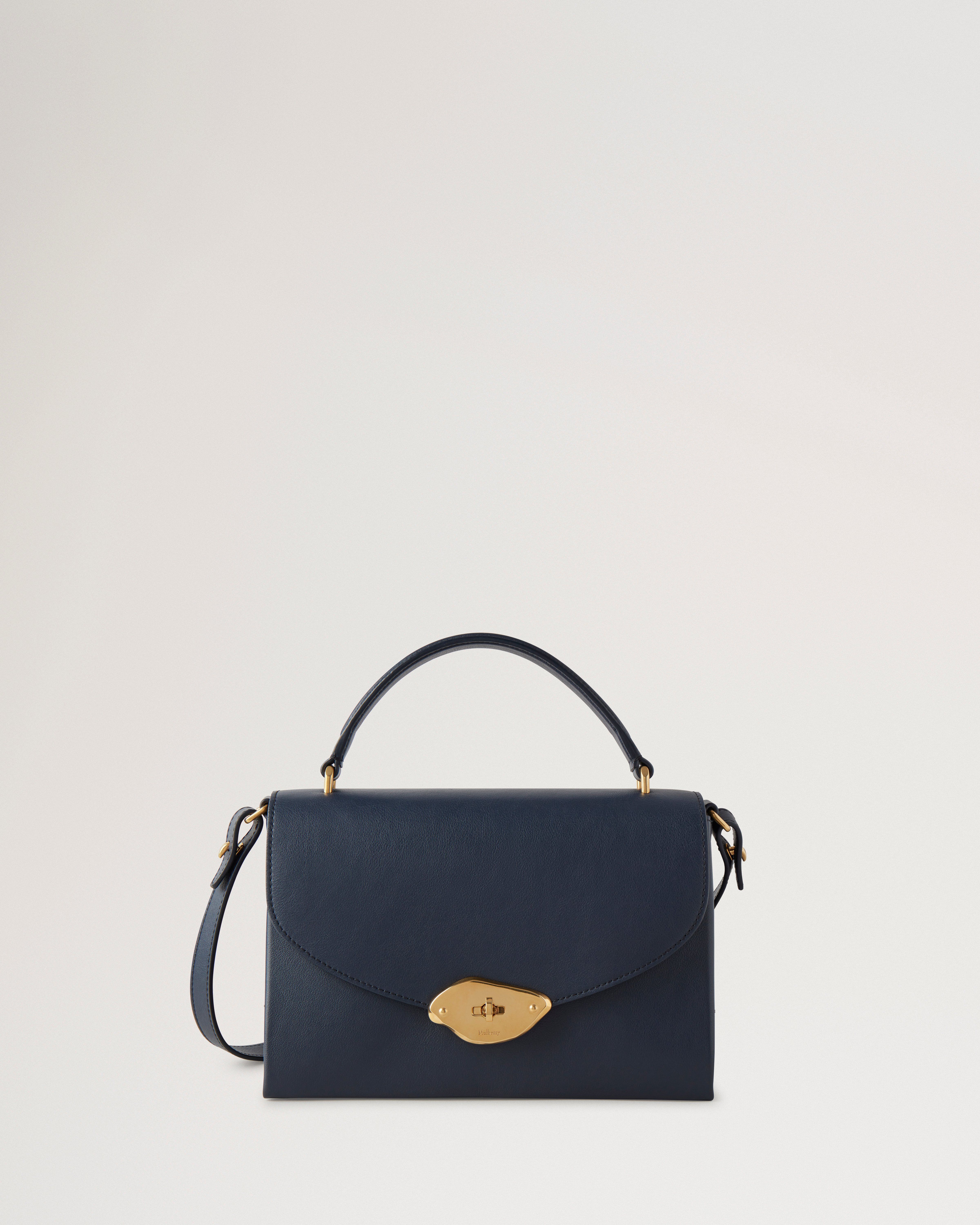 Lana Top Handle Tasche von Mulberry aus Hochglanzleder in Nachthimmel