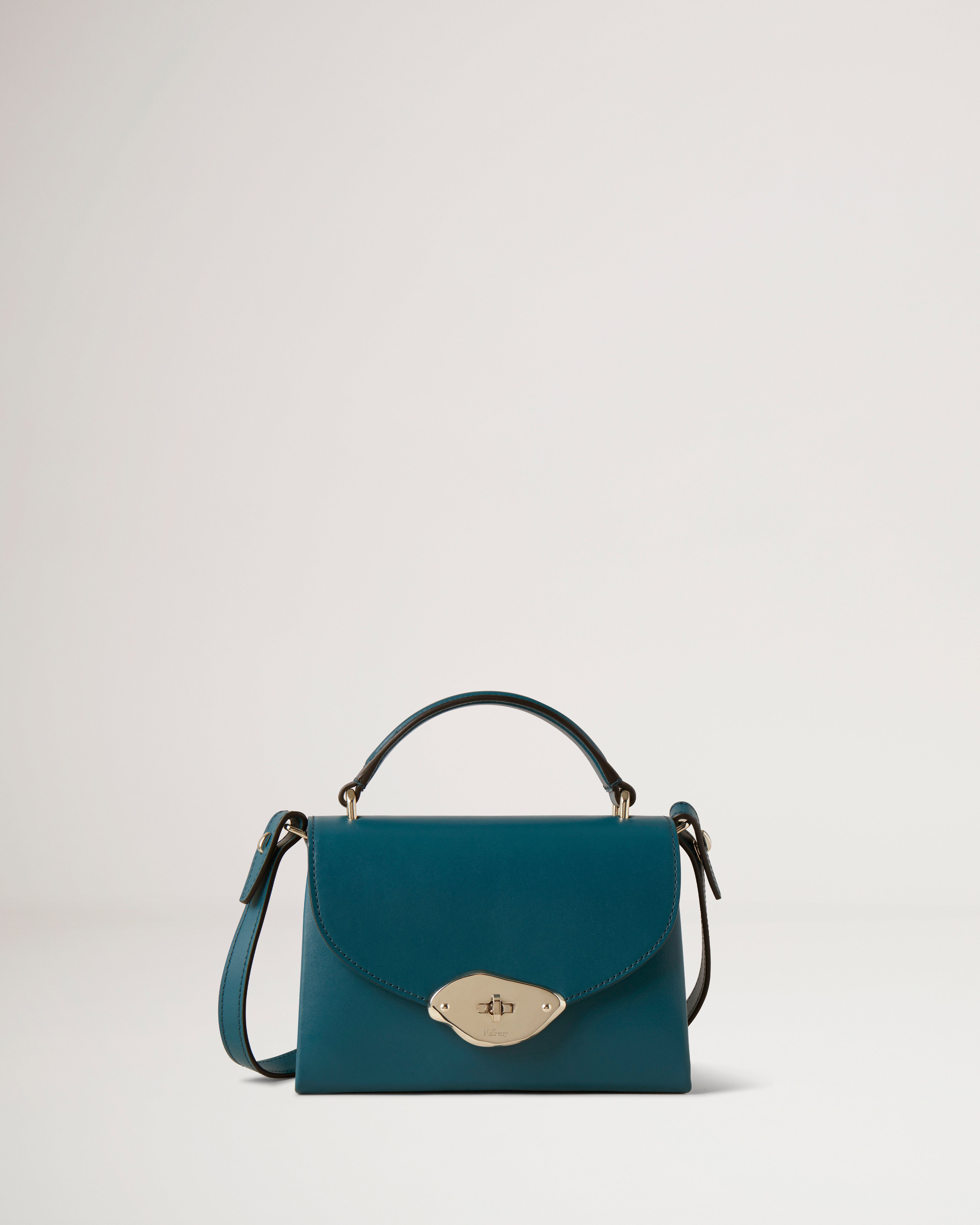 mulberry small lana top handle bag in titanium blue