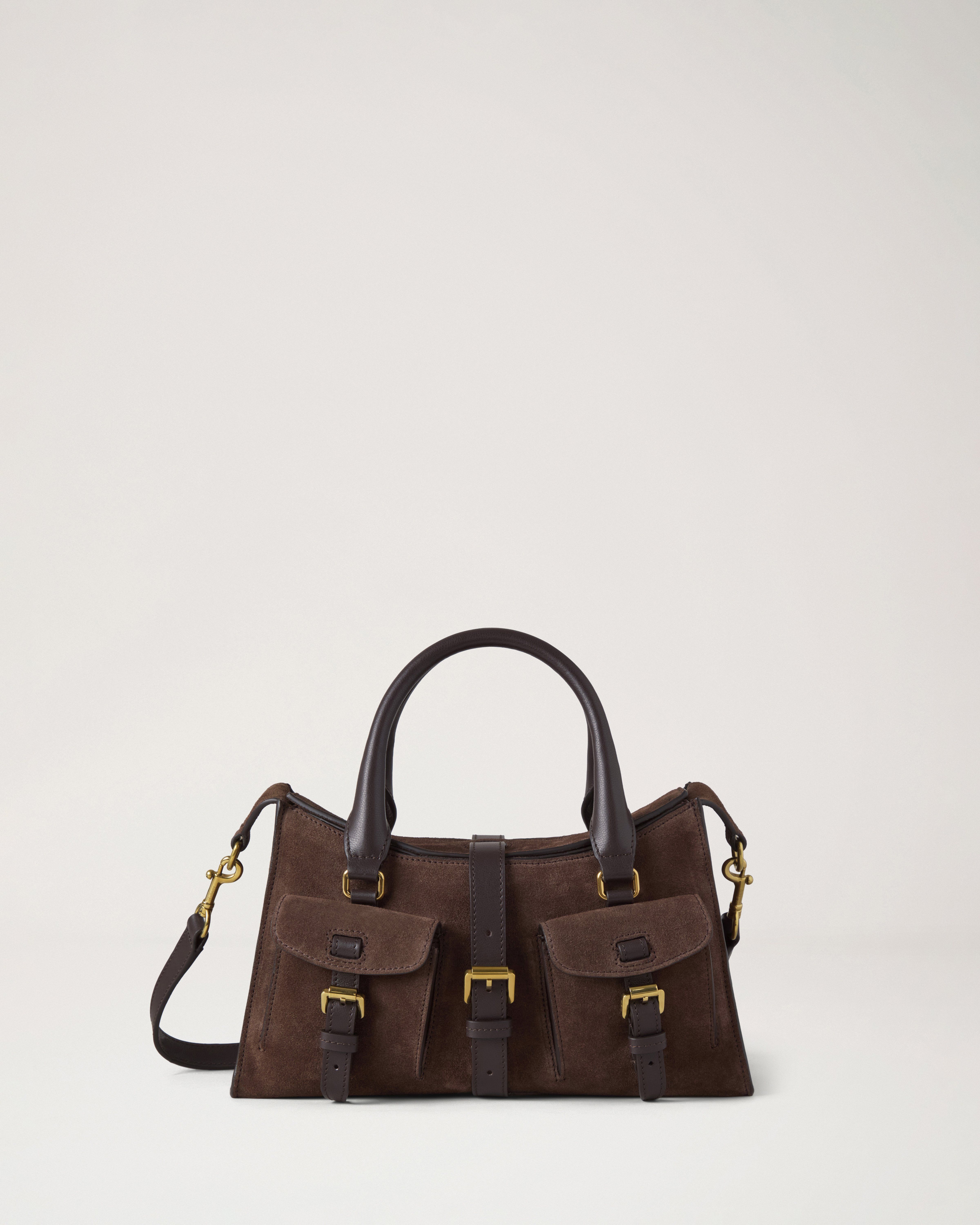 mulberry small Roxanne bag in chocolate suede