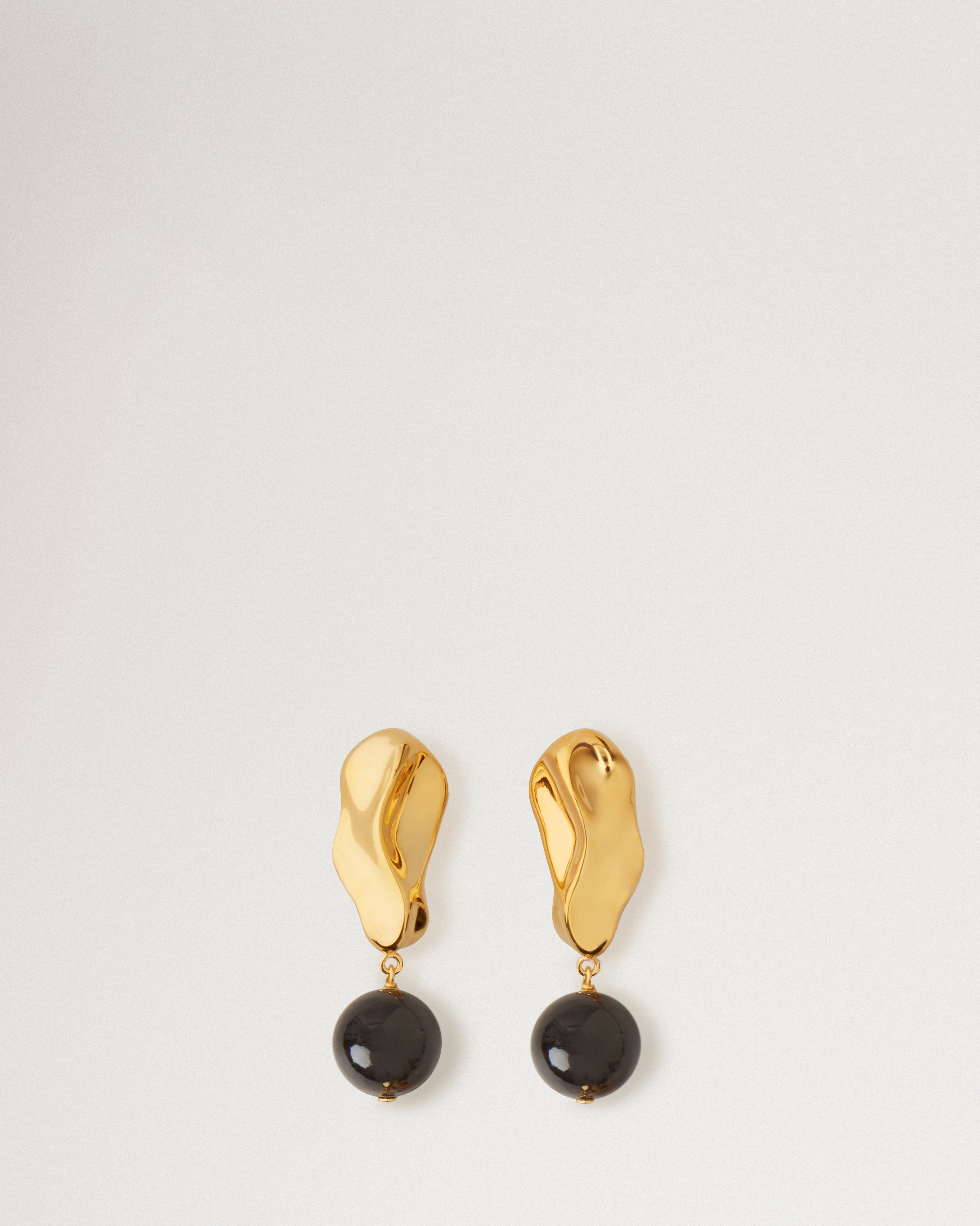 Mulberry x Rejina Pyo Textured Beaded Earring in Brass & Gold