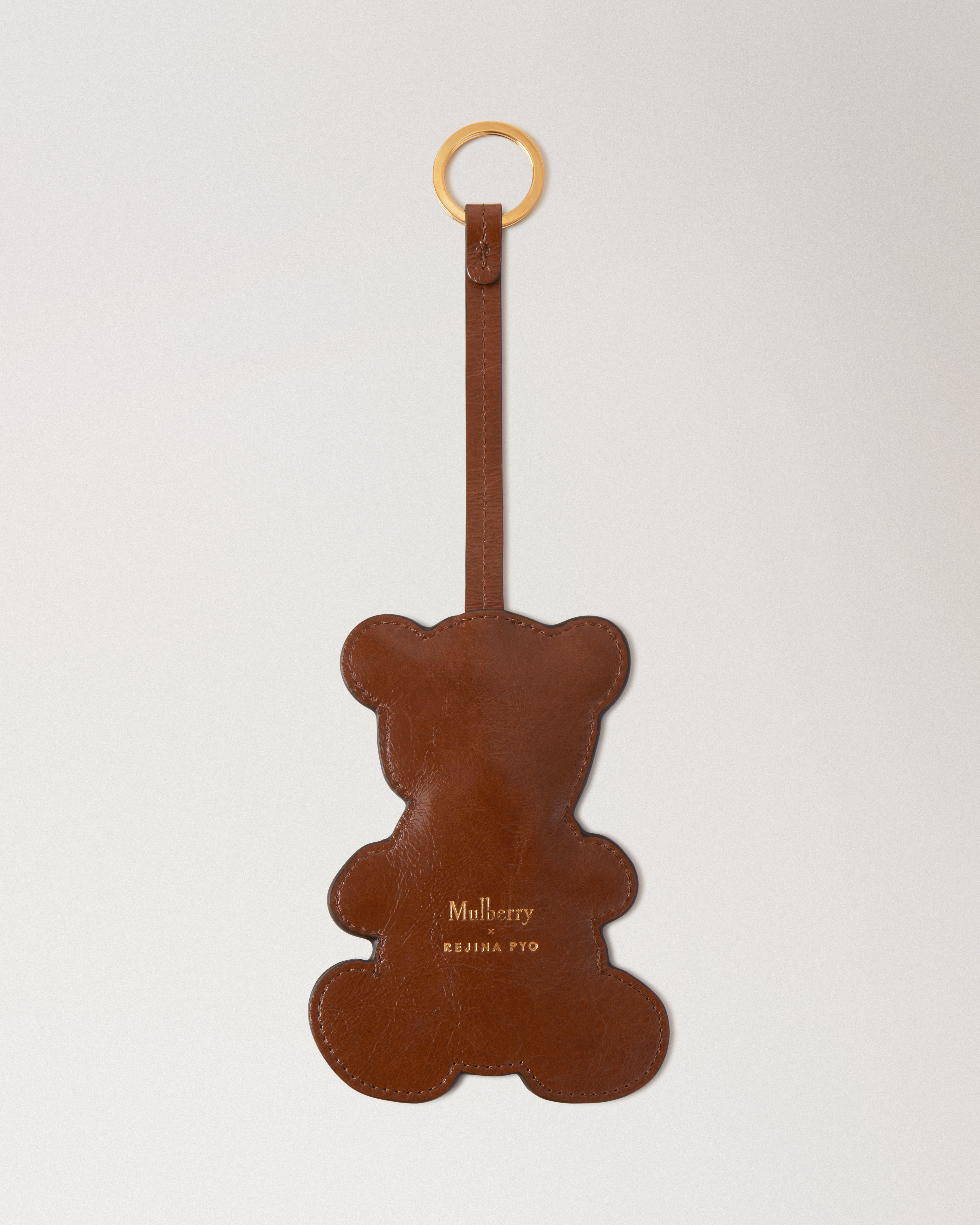 Mulberry x Rejina Pyo teddy bear keyring in oak