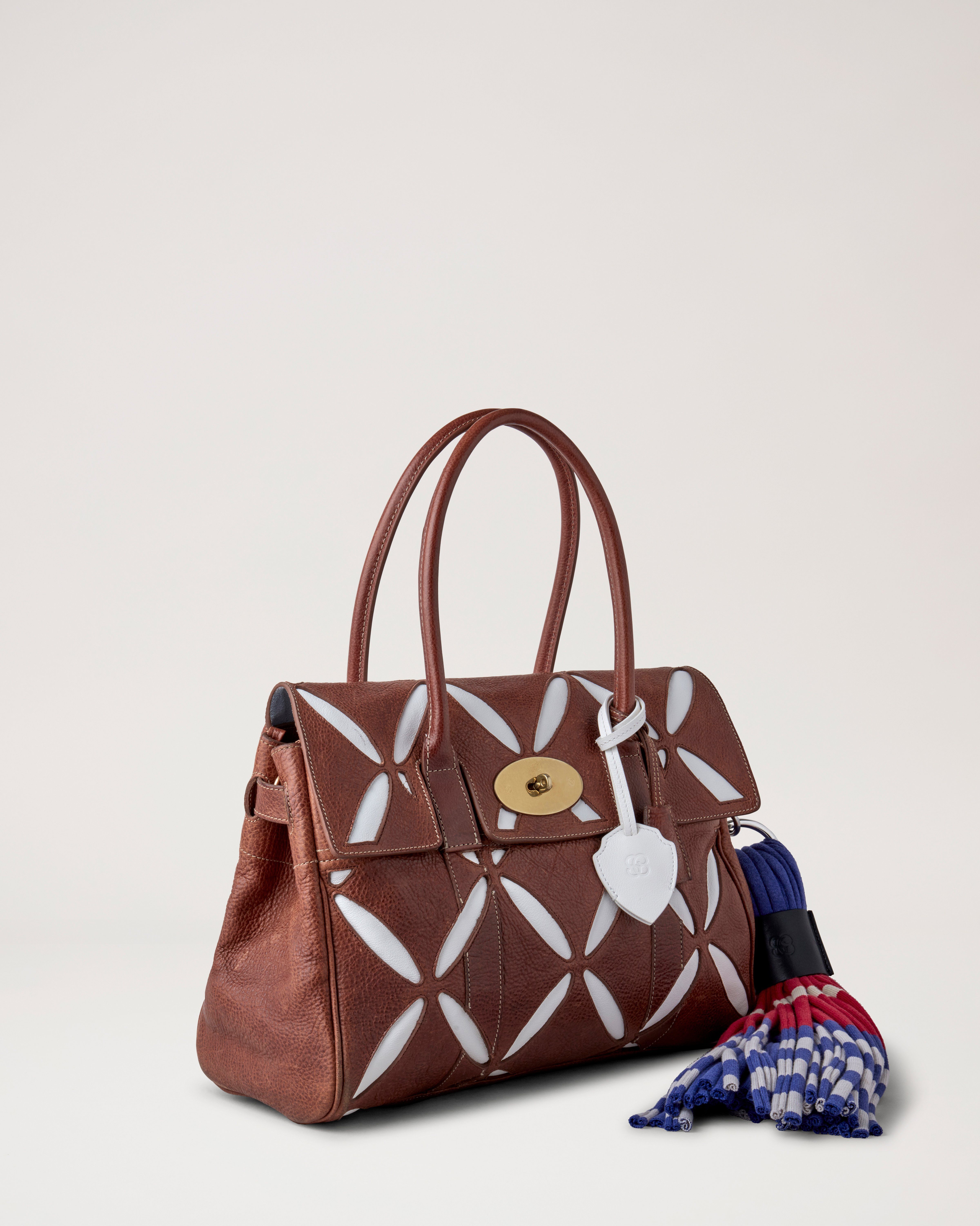 Bayswater Slash Handbag in Oak Leather from the Mulberry x Stefan Cooke collection