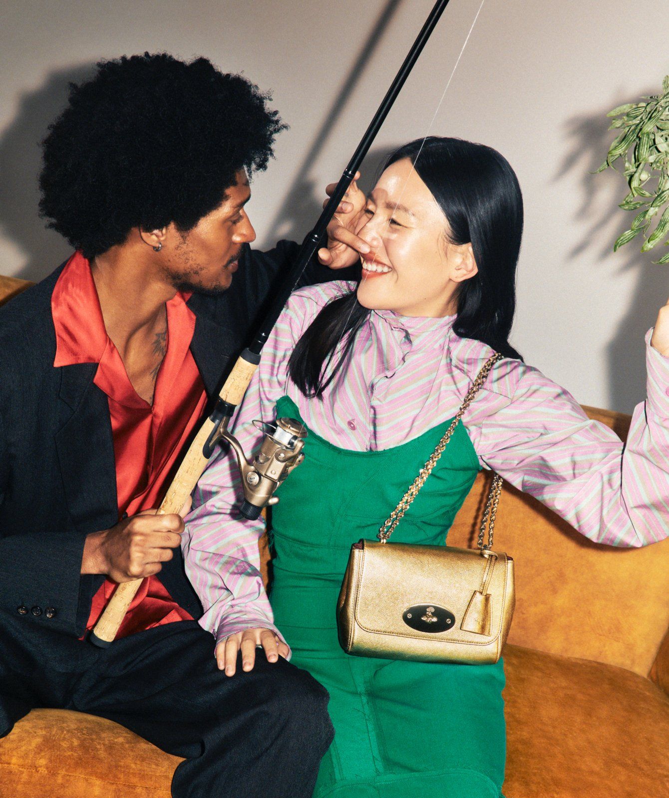 model wearing Mulberry Lily in Soft gold