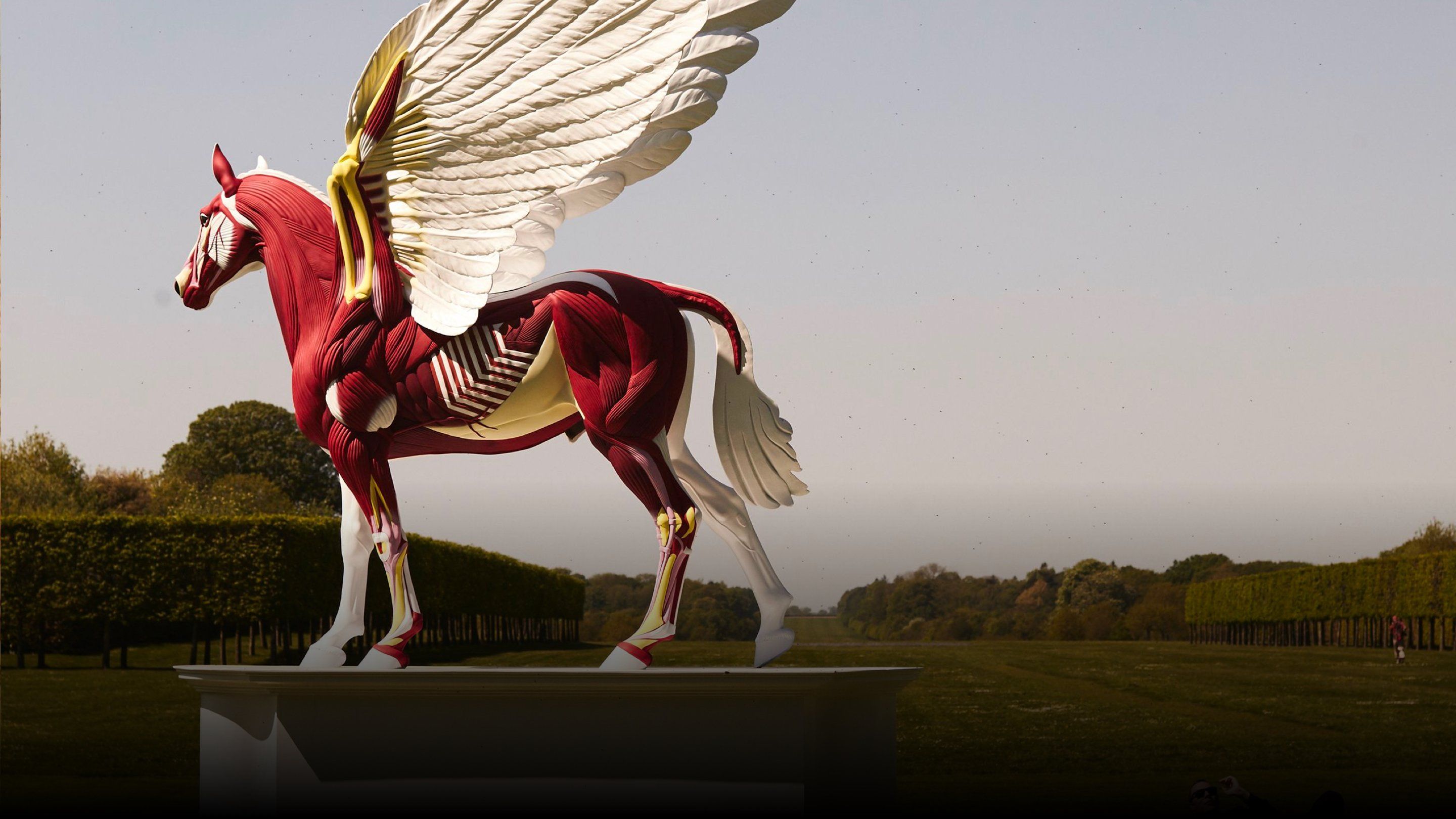 Red horse sculpture