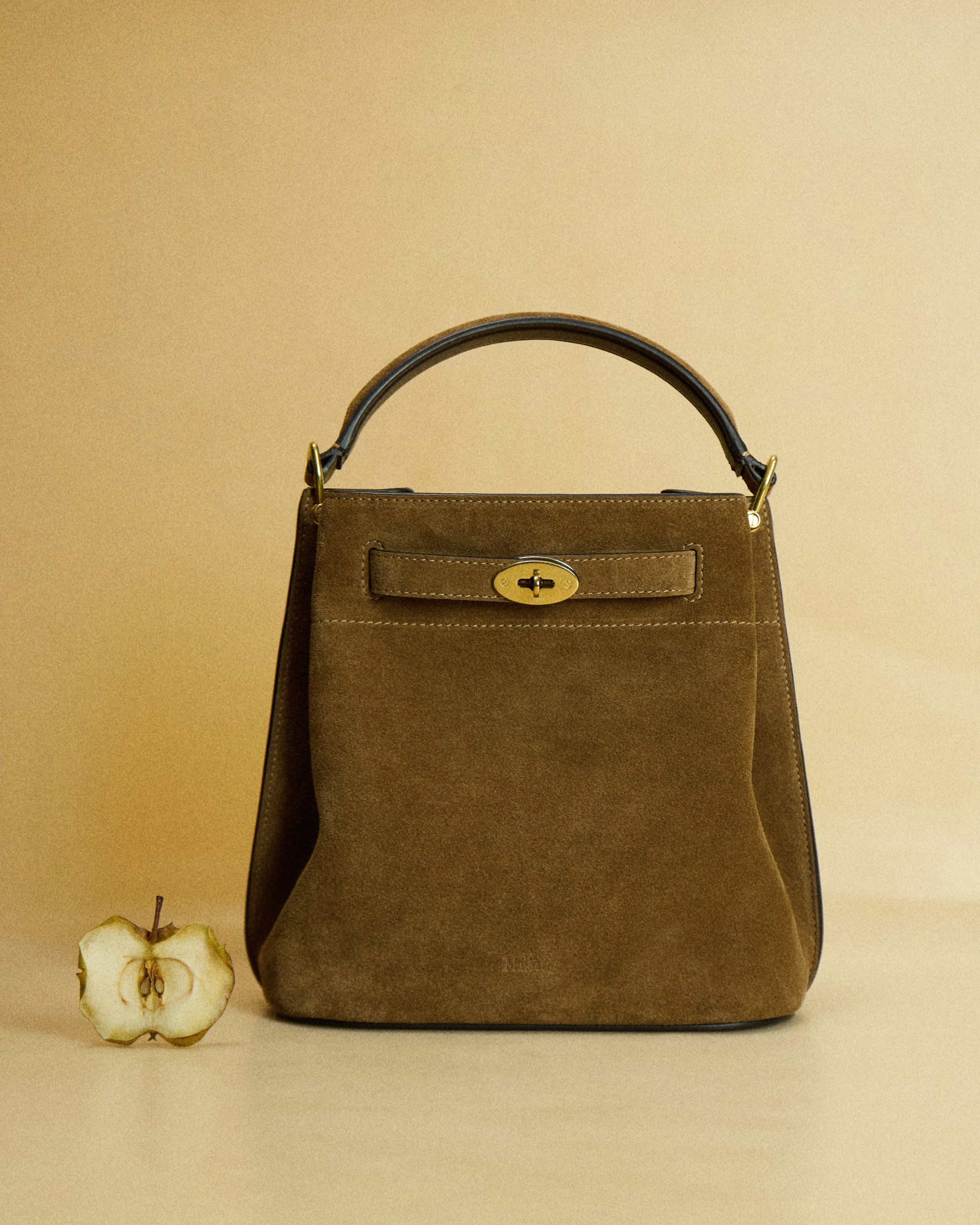 Islington Bucket Suede Bag with Pear