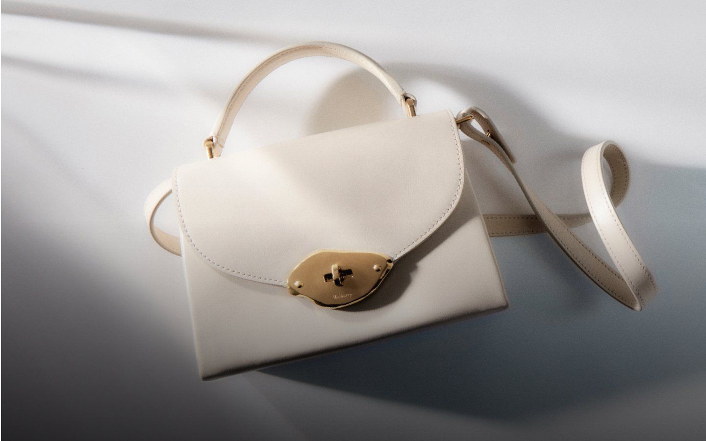 mulberry lana top handle bag in eggshell