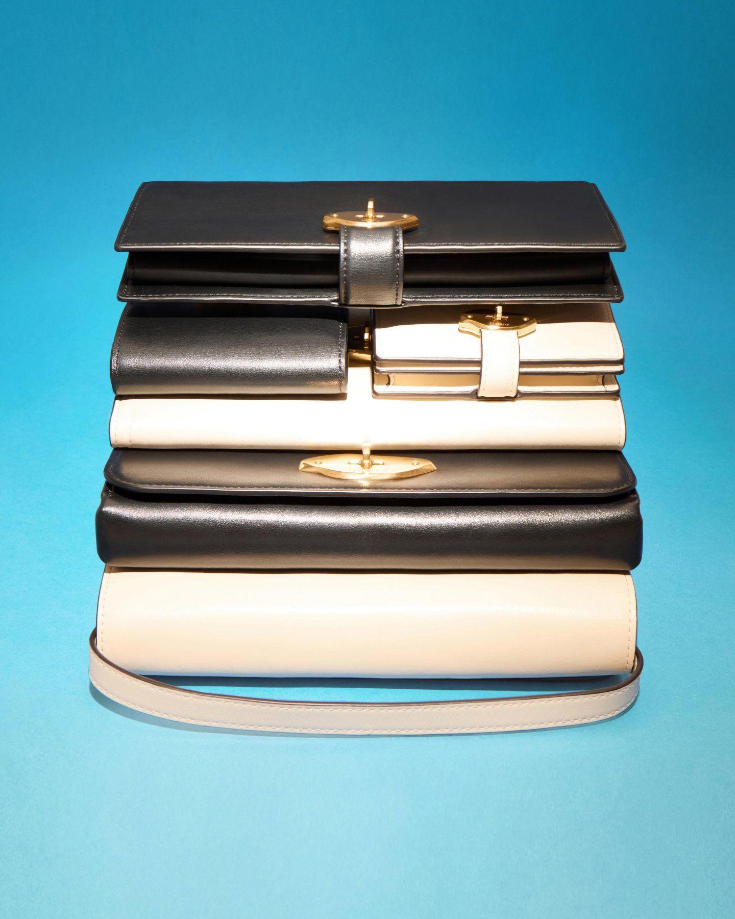 Mulberry Lana wallets in Black and Eggshell