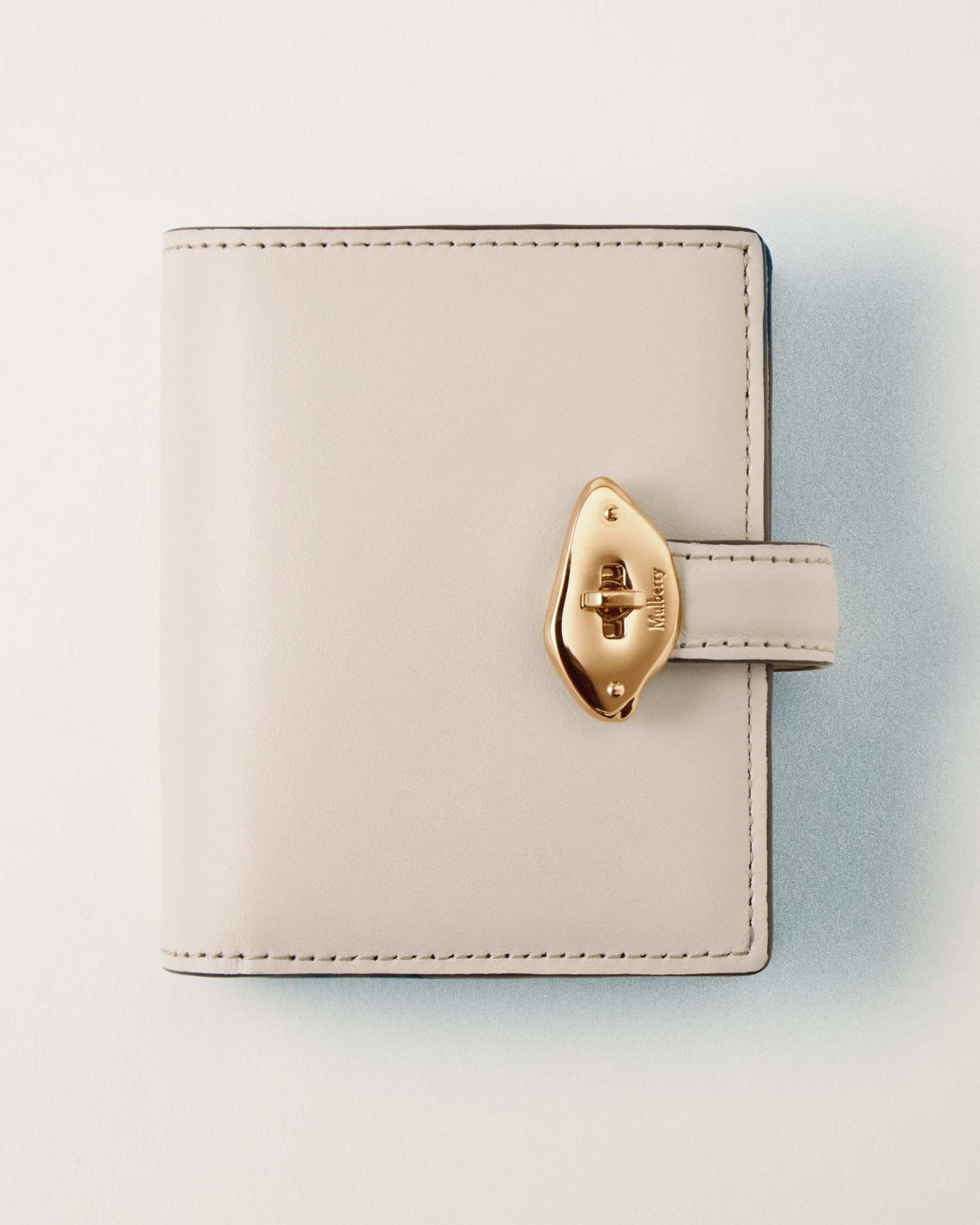 Mulberry Lana compact wallet in cream leather