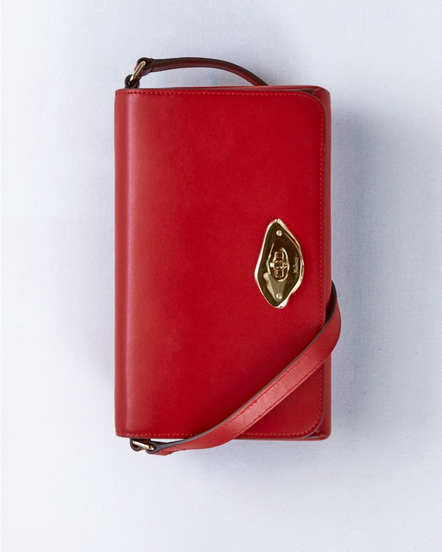Mulberry Lana on wallet with strap in red leather