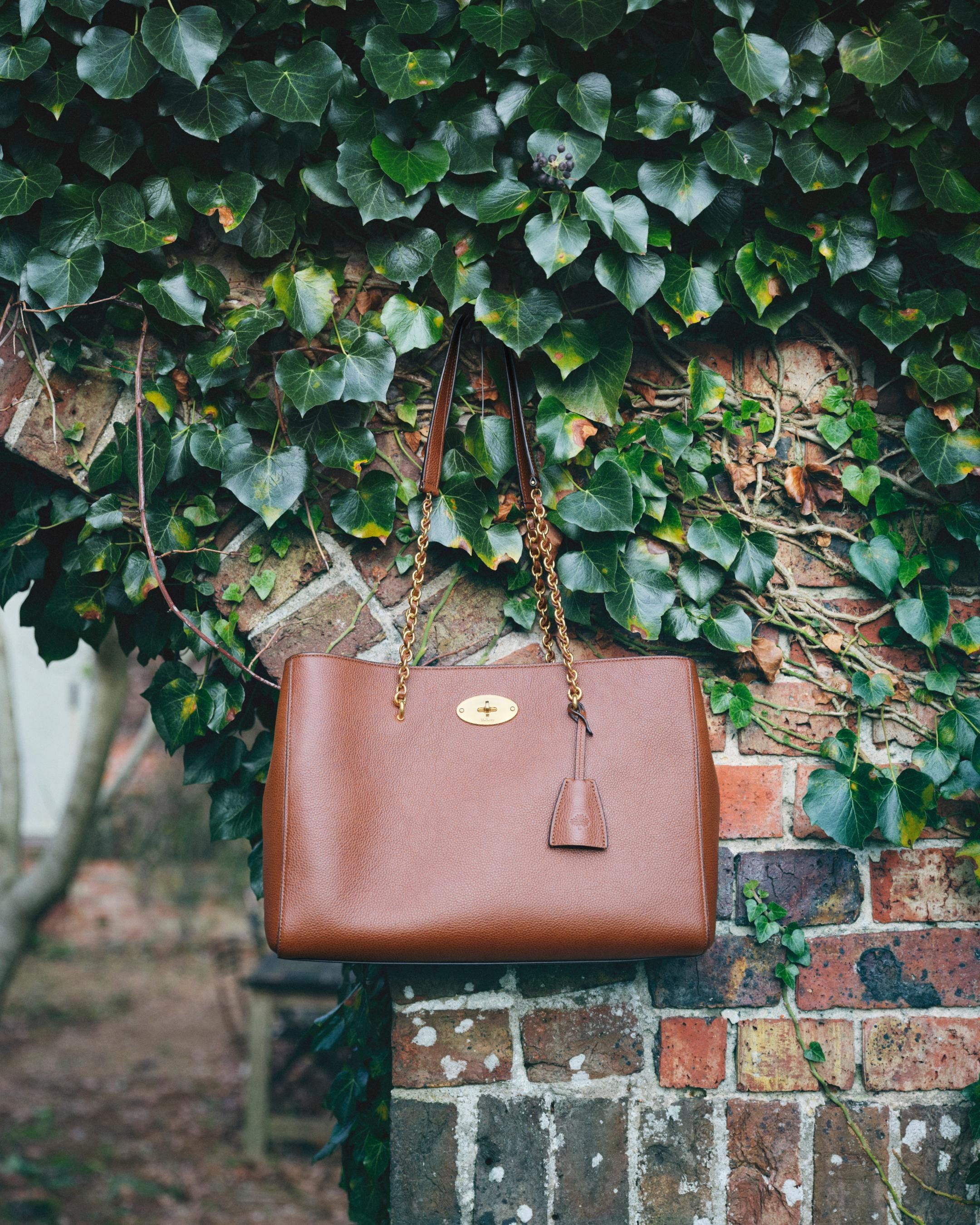 Mulberry Lily chain tote bag in oak leather