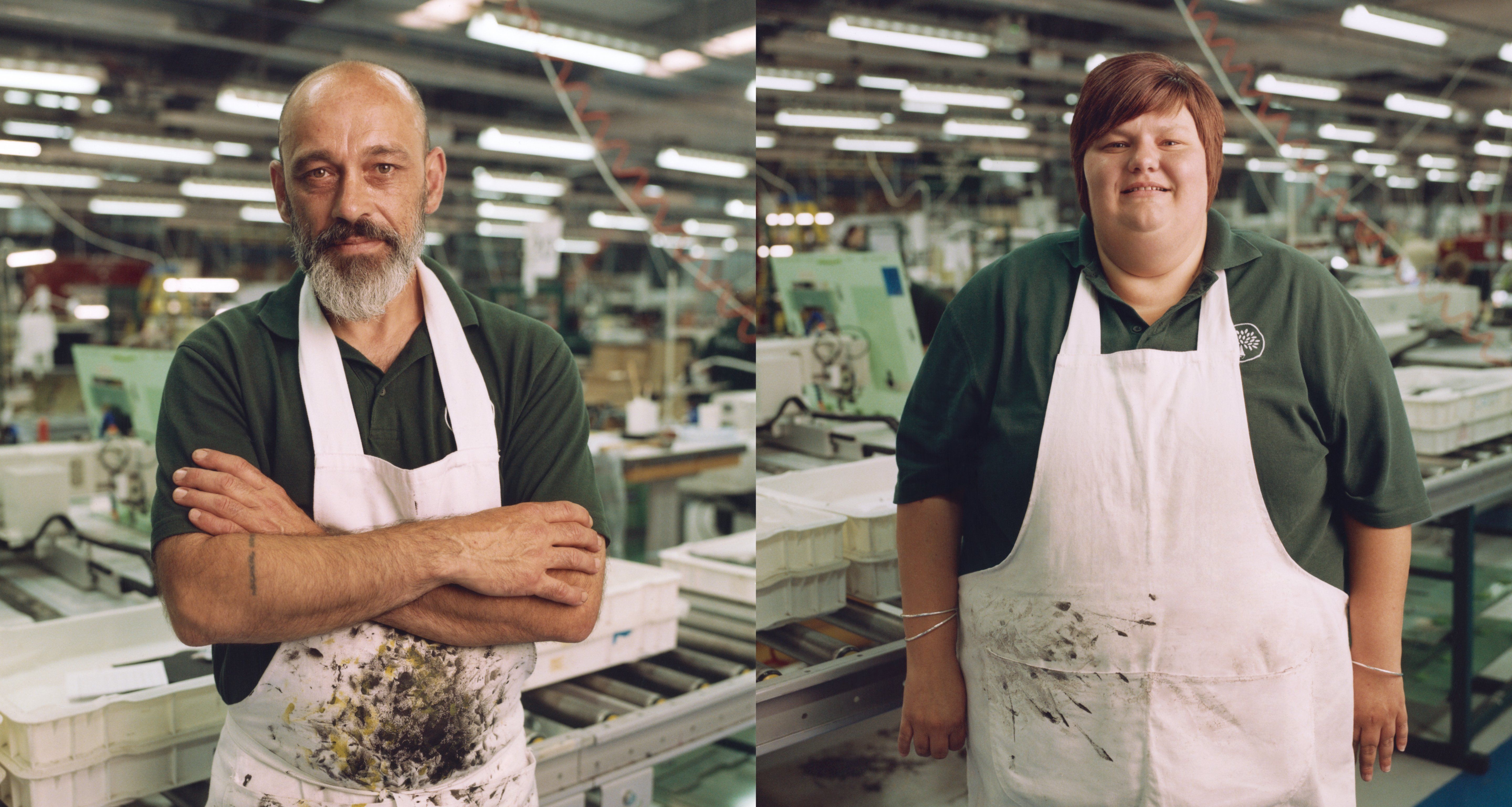 Two workers from the Mulberry Rookery factory