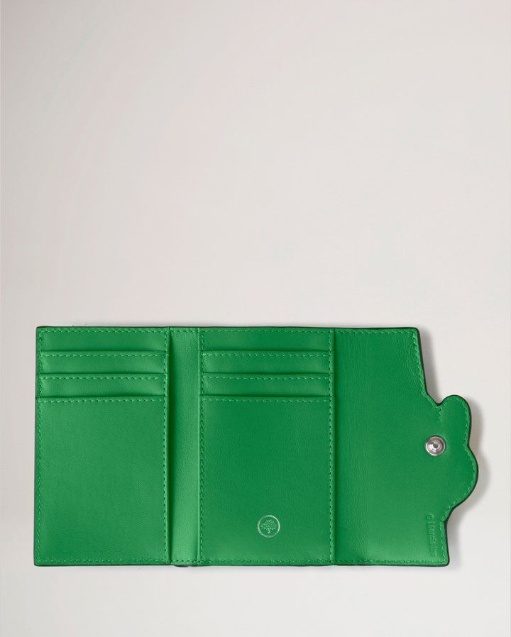 mulberry trifold wallet in green with yellow miffy character