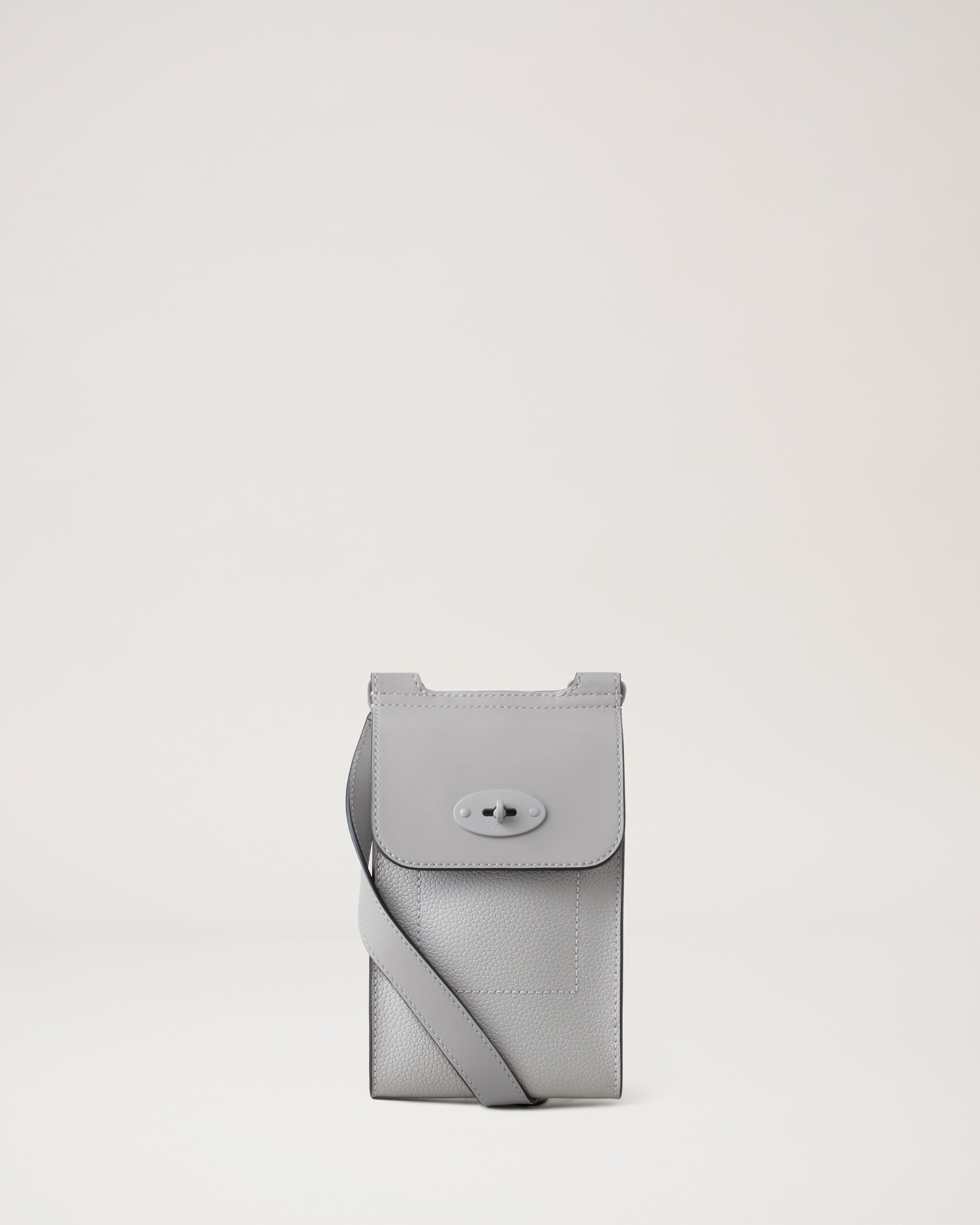 Mini Antony bag in Pale Grey Printed Eco Scotchgrain & Flat Calf