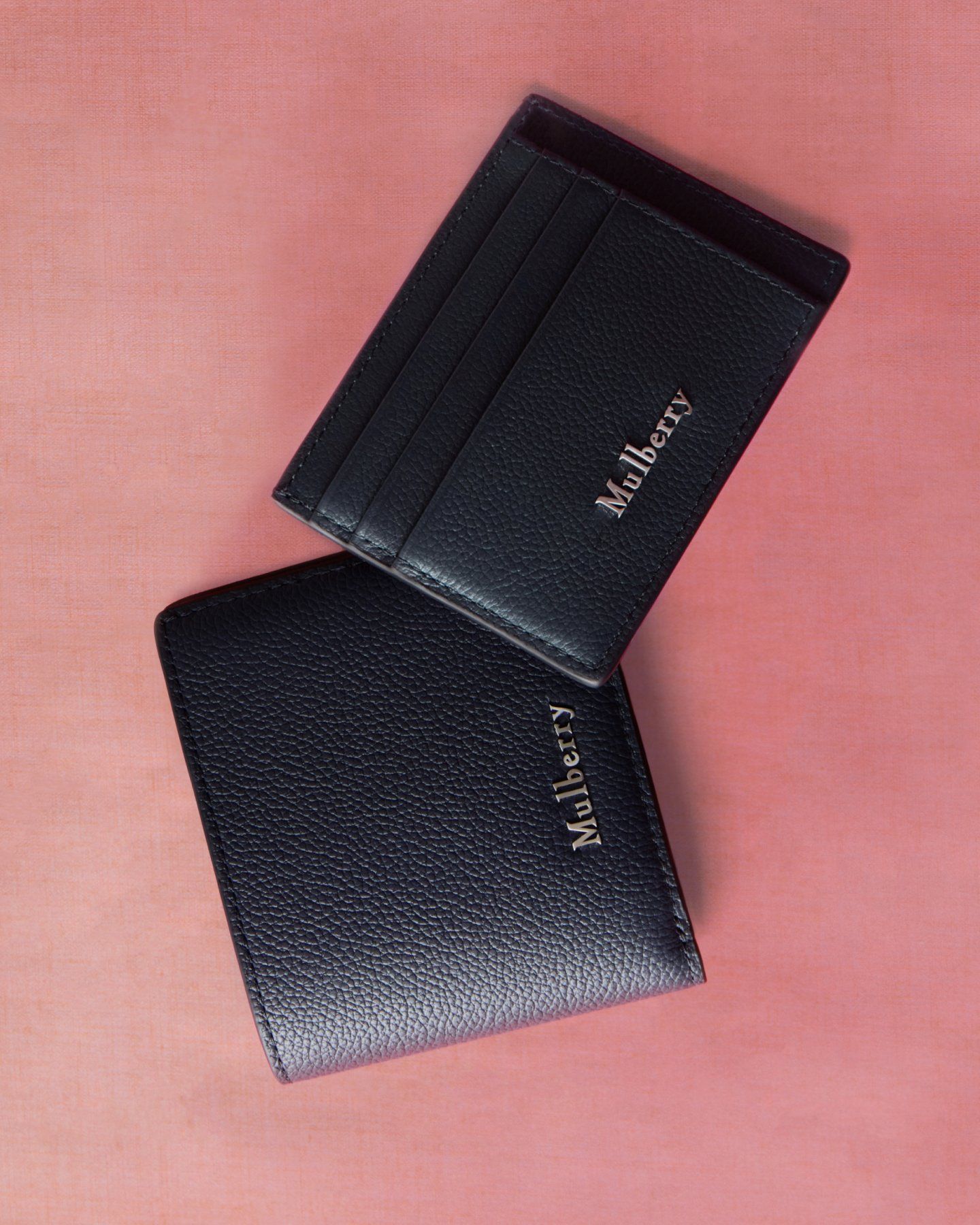 Mulberry Farringdon wallet and credit card slip in night sky