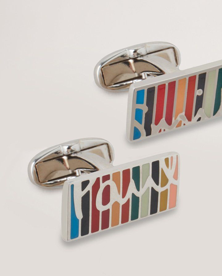 mulberry paul smith mens signature stripe cufflinks