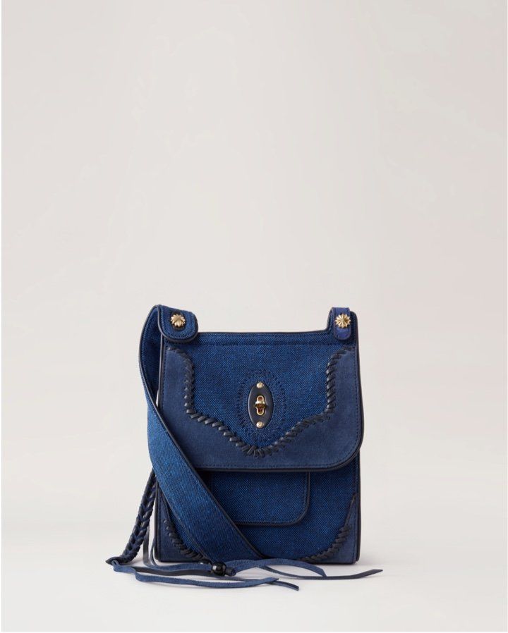 Small Antony bag in Royal Blue & Sapphire Leather & Suede