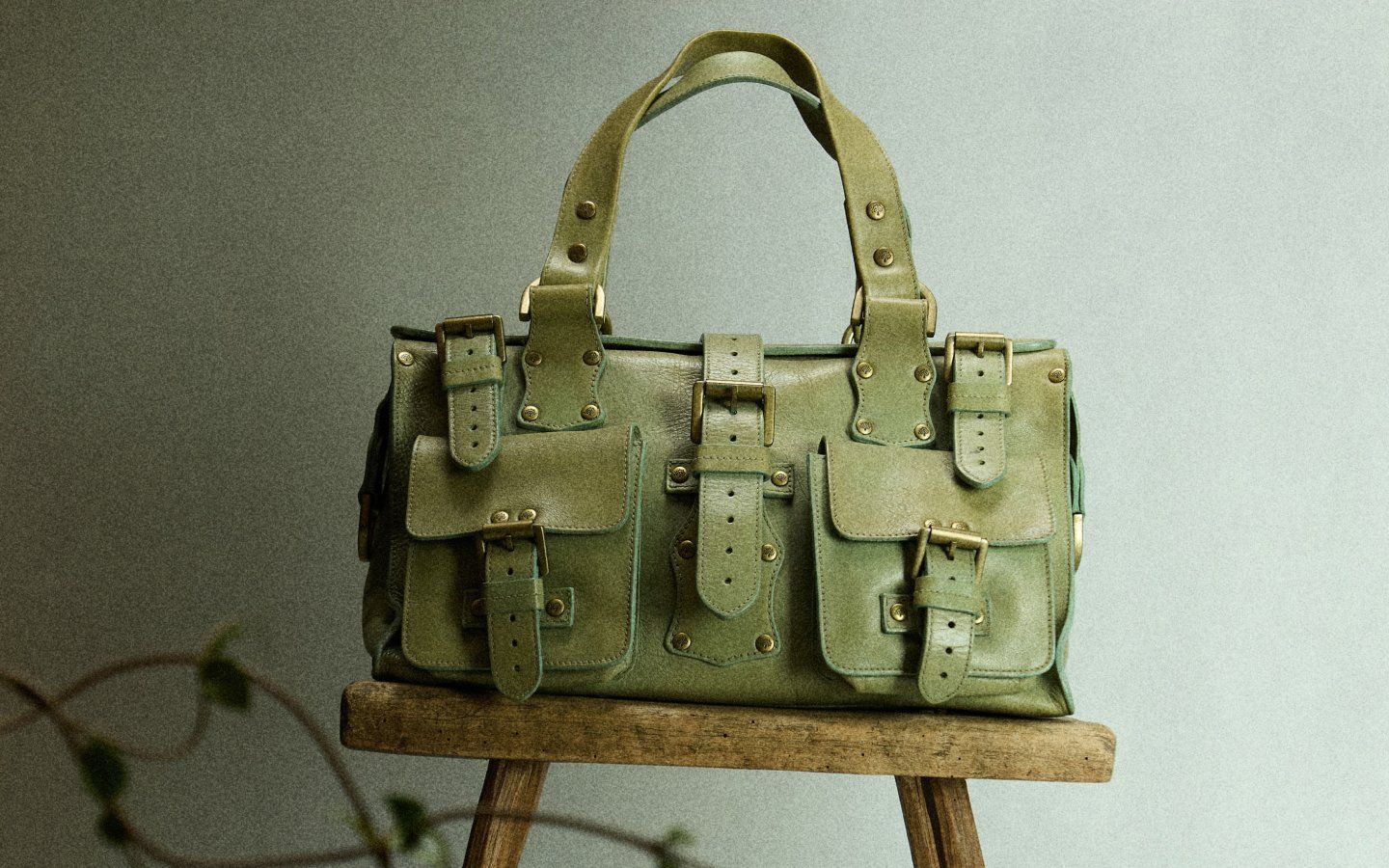 Mulberry pre-loved Roxanne bag in green leather