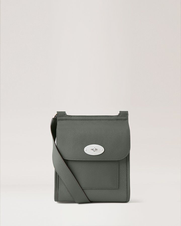 Small Antony bag in dark grey Eco Scotchgrain & Smooth Calf Leather