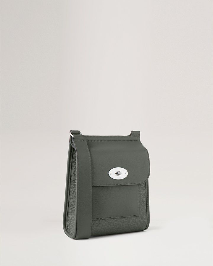 Small Antony bag in dark grey Eco Scotchgrain & Smooth Calf Leather