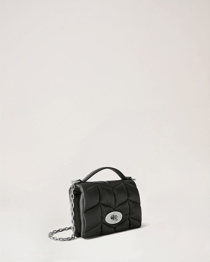 Tiny Softie bag in Black Pillow Effect Nappa Leather