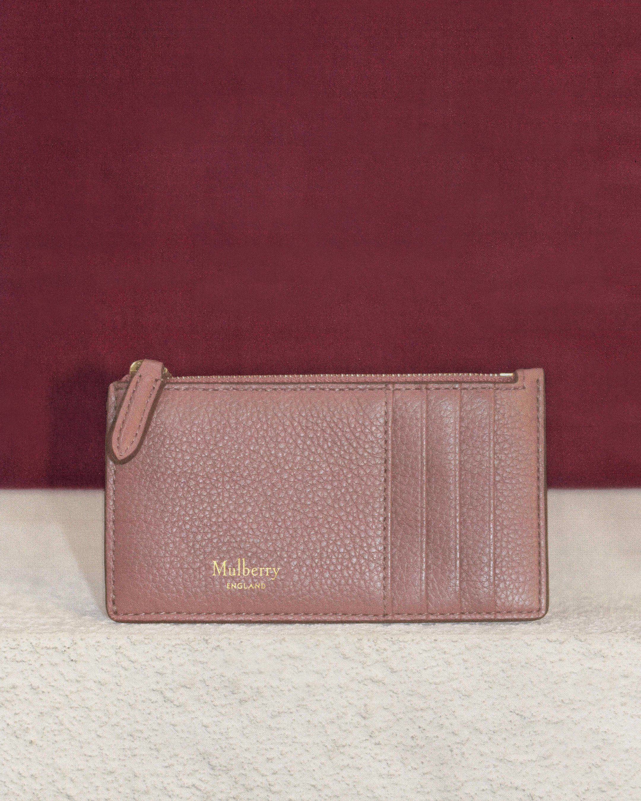 Mulberry Continental card holder in pink leather