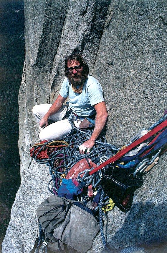 Ray Jardine nesting on Eagle Ledge, 1980