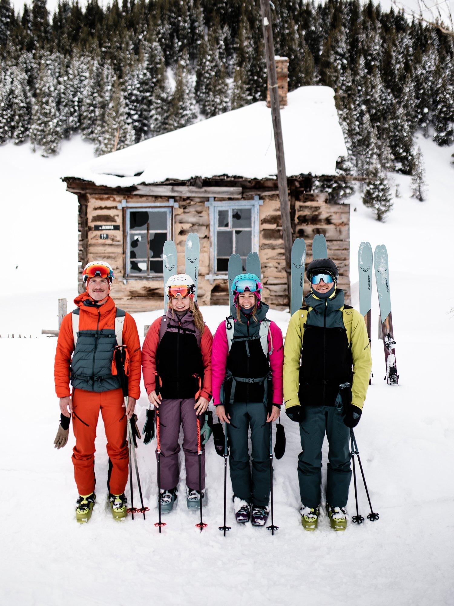 Four friends on skitour