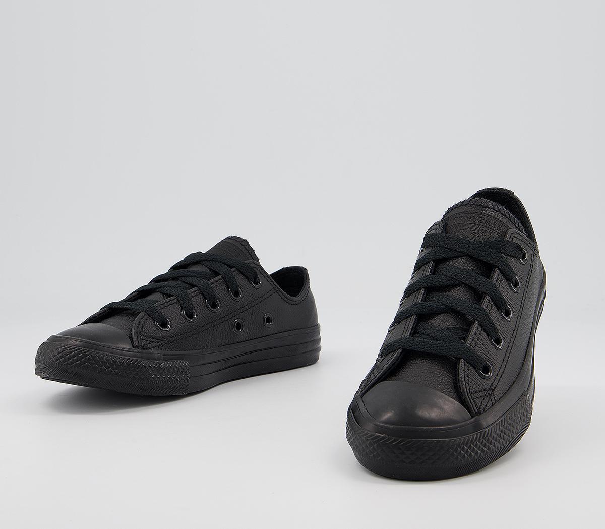 ConverseAll Star Ox Leather KidsBlack Mono