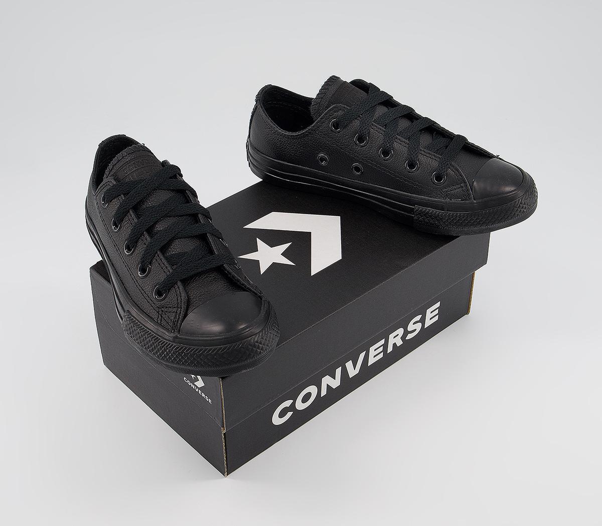 ConverseAll Star Ox Leather KidsBlack Mono