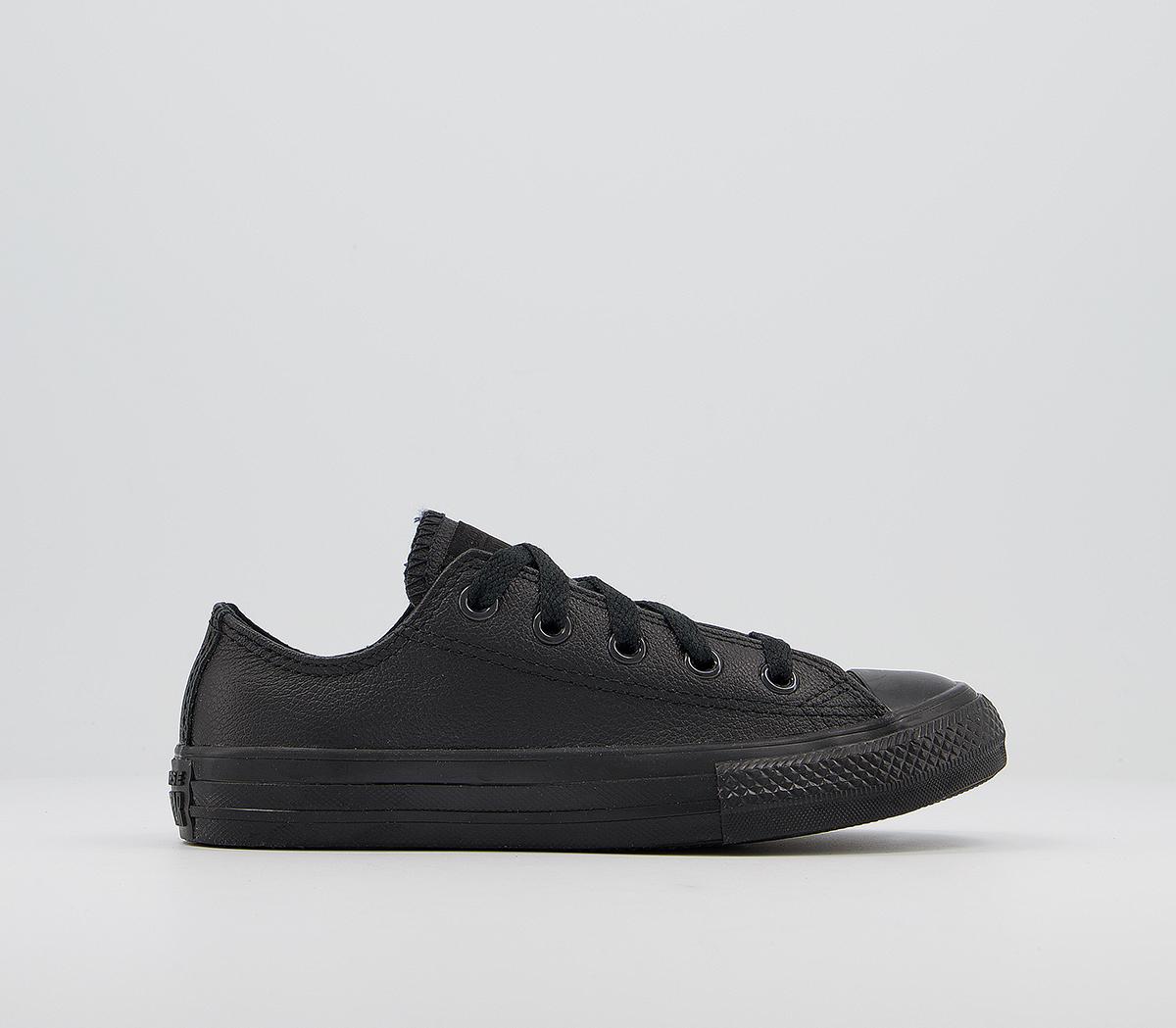 Kids black 2025 leather converse